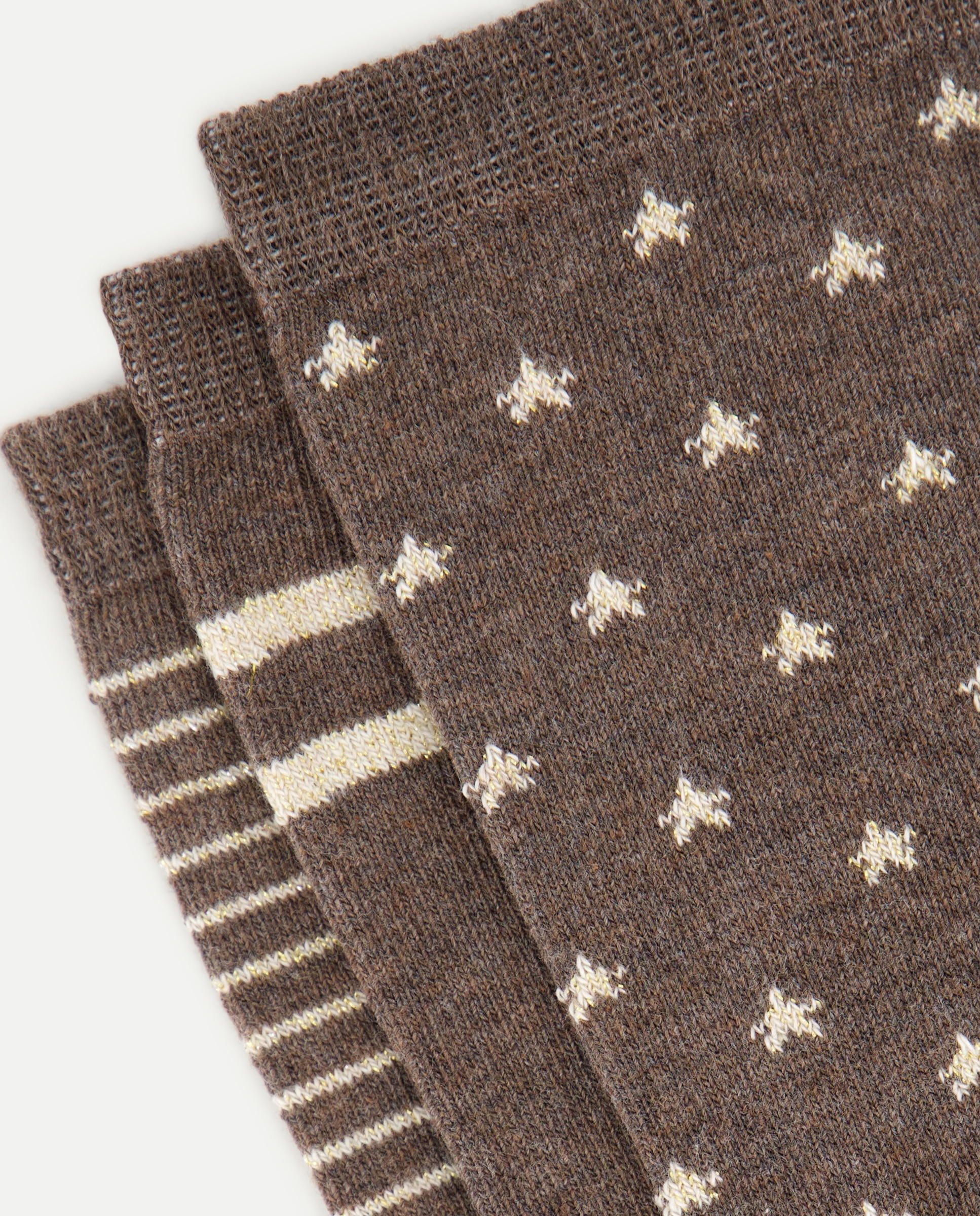 Pack de calcetines de mujer lurex con estrellas - Easy Wear - Marrón Marrón-2