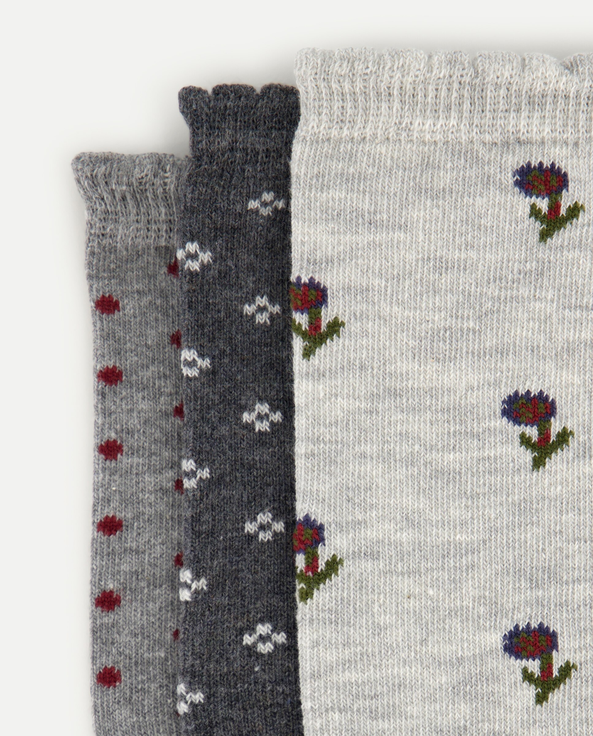 Pack de calcetines florales de mujer 820 Gris medio Easy Wear 820 Gris medio-2