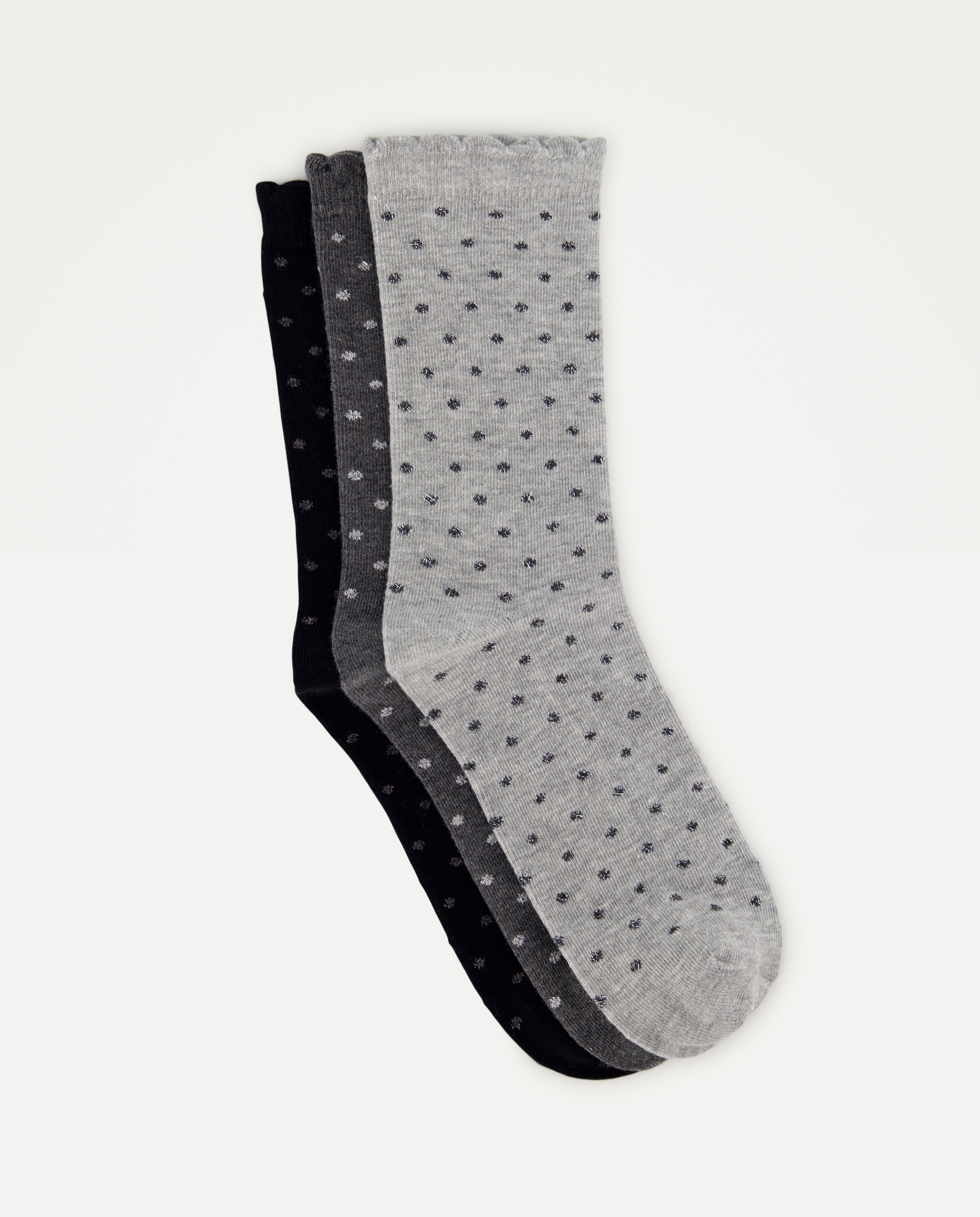 Pack de calcetines lunares lurex de mujer 820 Gris medio Easy Wear 820 Gris medio-1