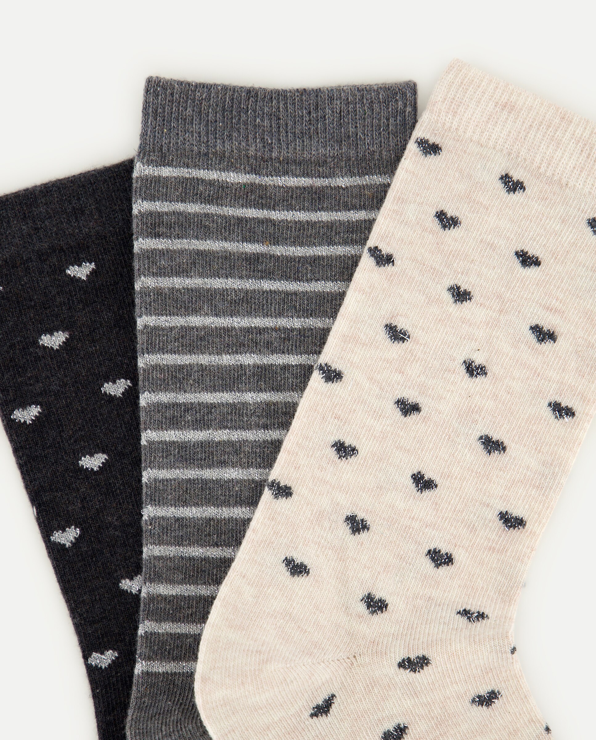Pack de calcetines corazones lurex de mujer 820 Gris medio Easy Wear 820 Gris medio-2