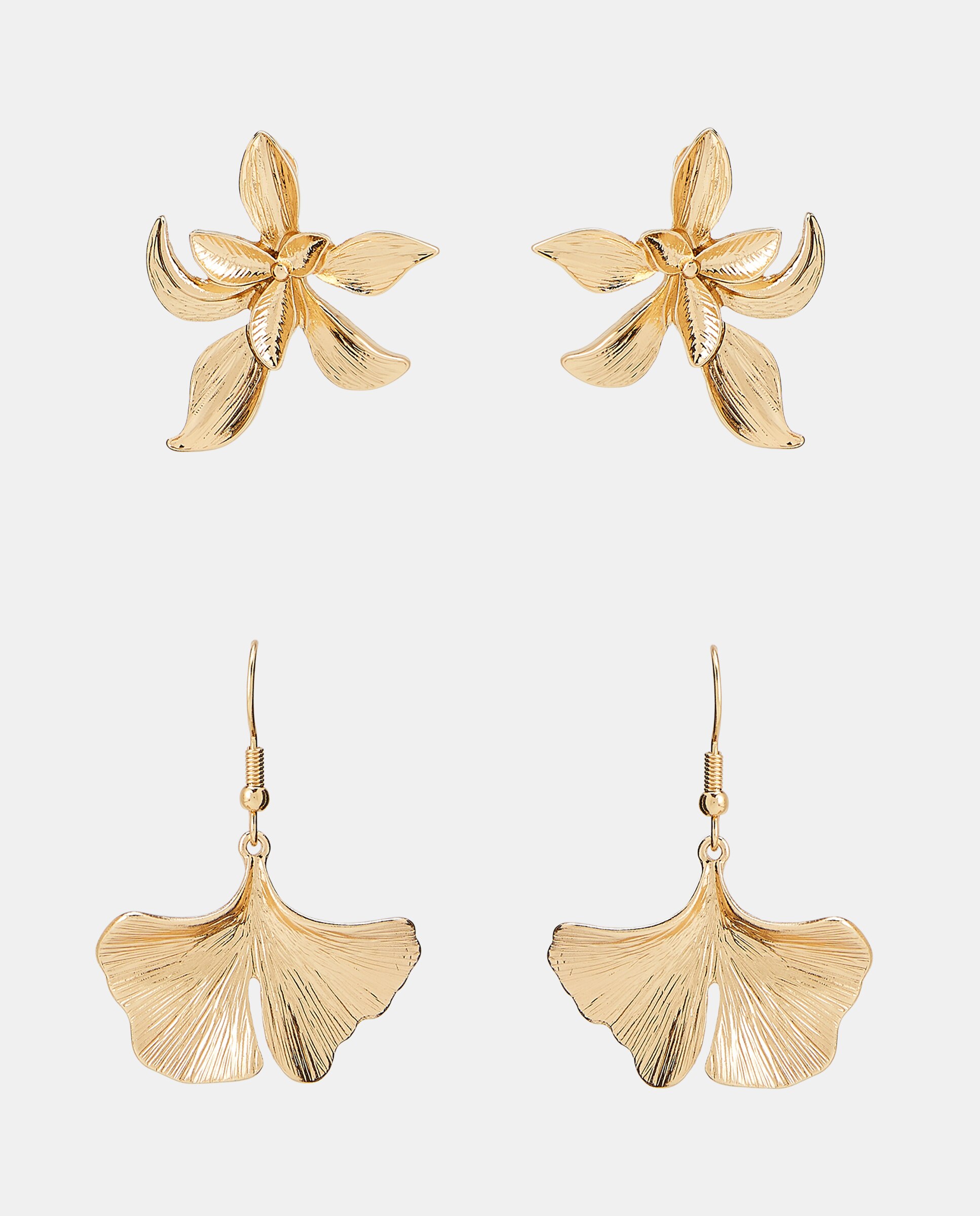 Pack de Brincos com Flores 390 Ouro-1