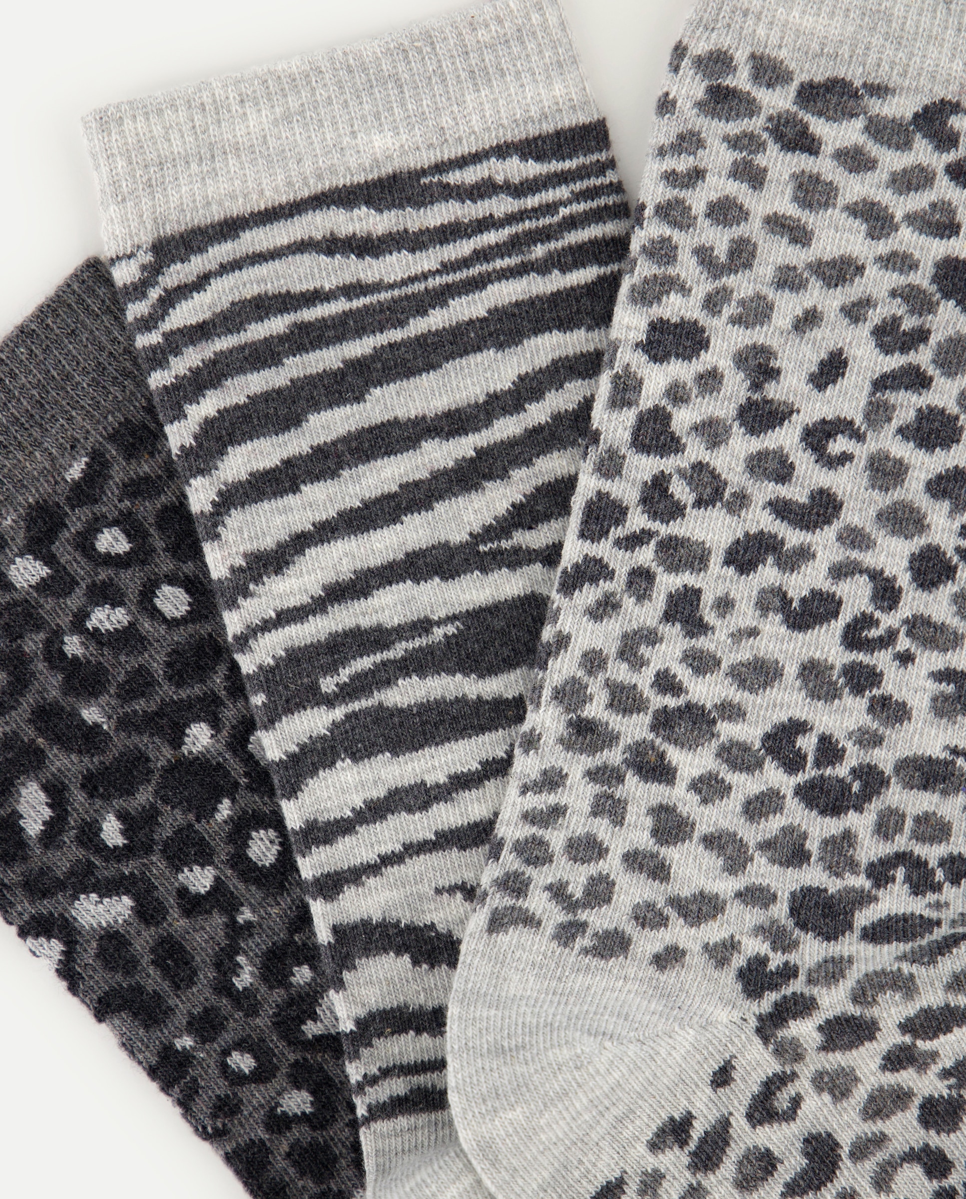 Pack de Meias com Animal Print 820 Cinzento Médio-2