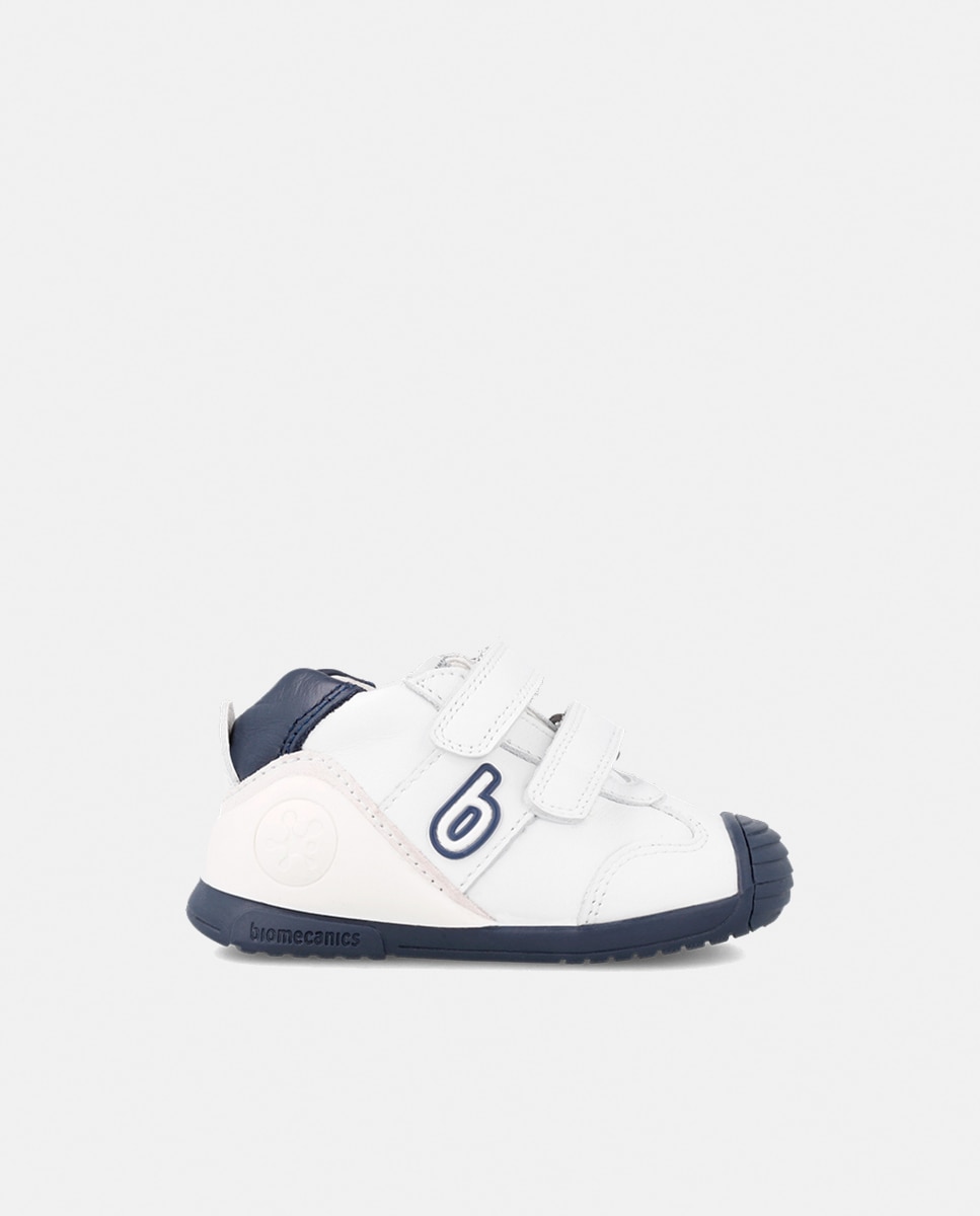Zapatillas de bebés en piel con doble cierre adherente - Biomecanics - Azul marino Azul marino-1