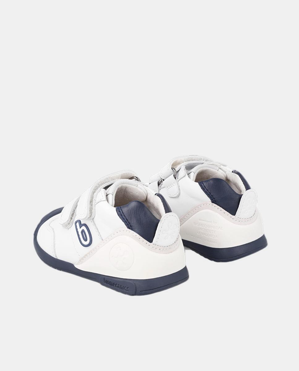 Zapatillas de bebés en piel con doble cierre adherente - Biomecanics - Azul marino Azul marino-3