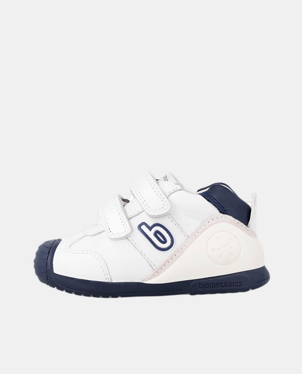 Zapatillas de bebés en piel con doble cierre adherente - Biomecanics - Azul marino Azul marino-5