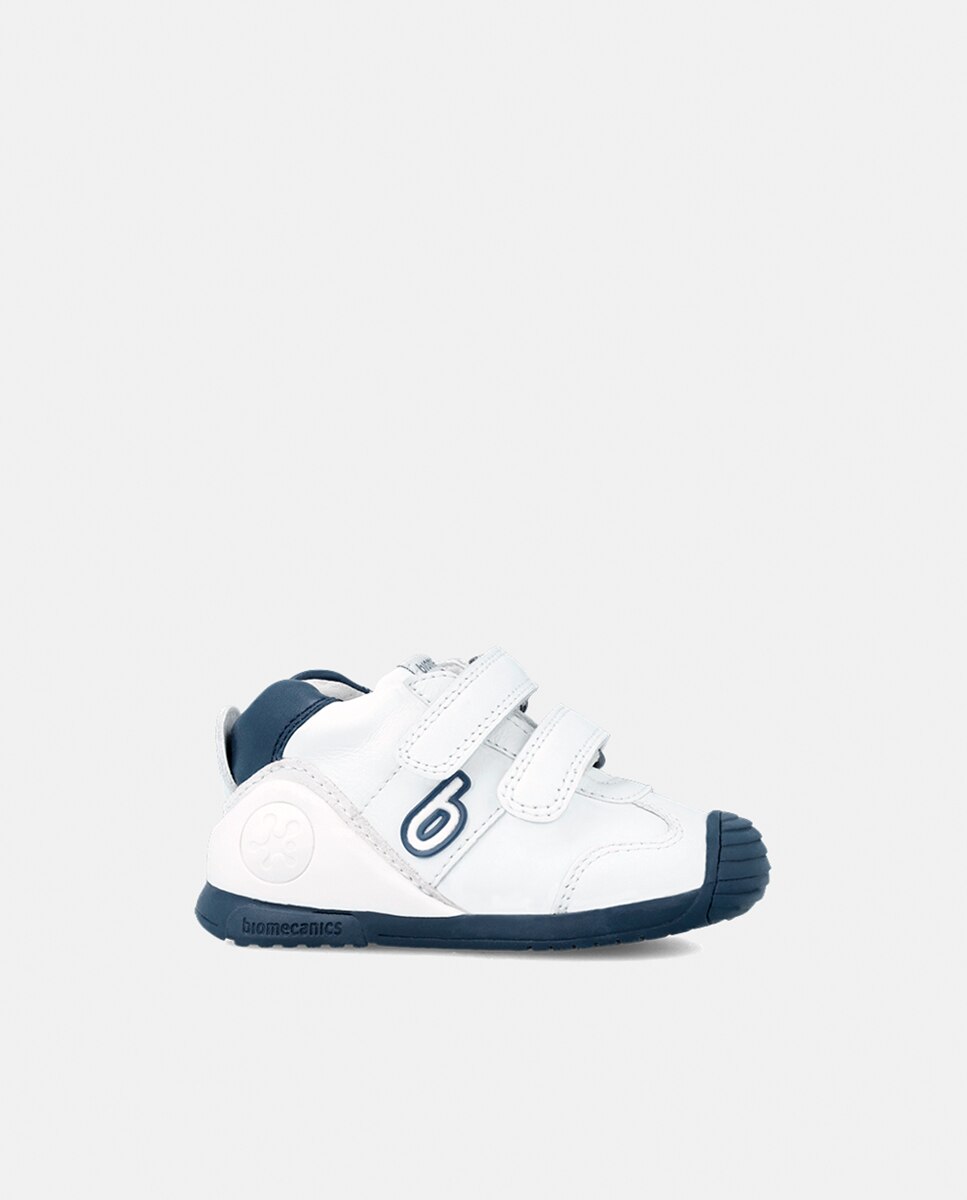Zapatillas de bebés en piel con doble cierre adherente - Biomecanics - Azul marino Azul marino-6