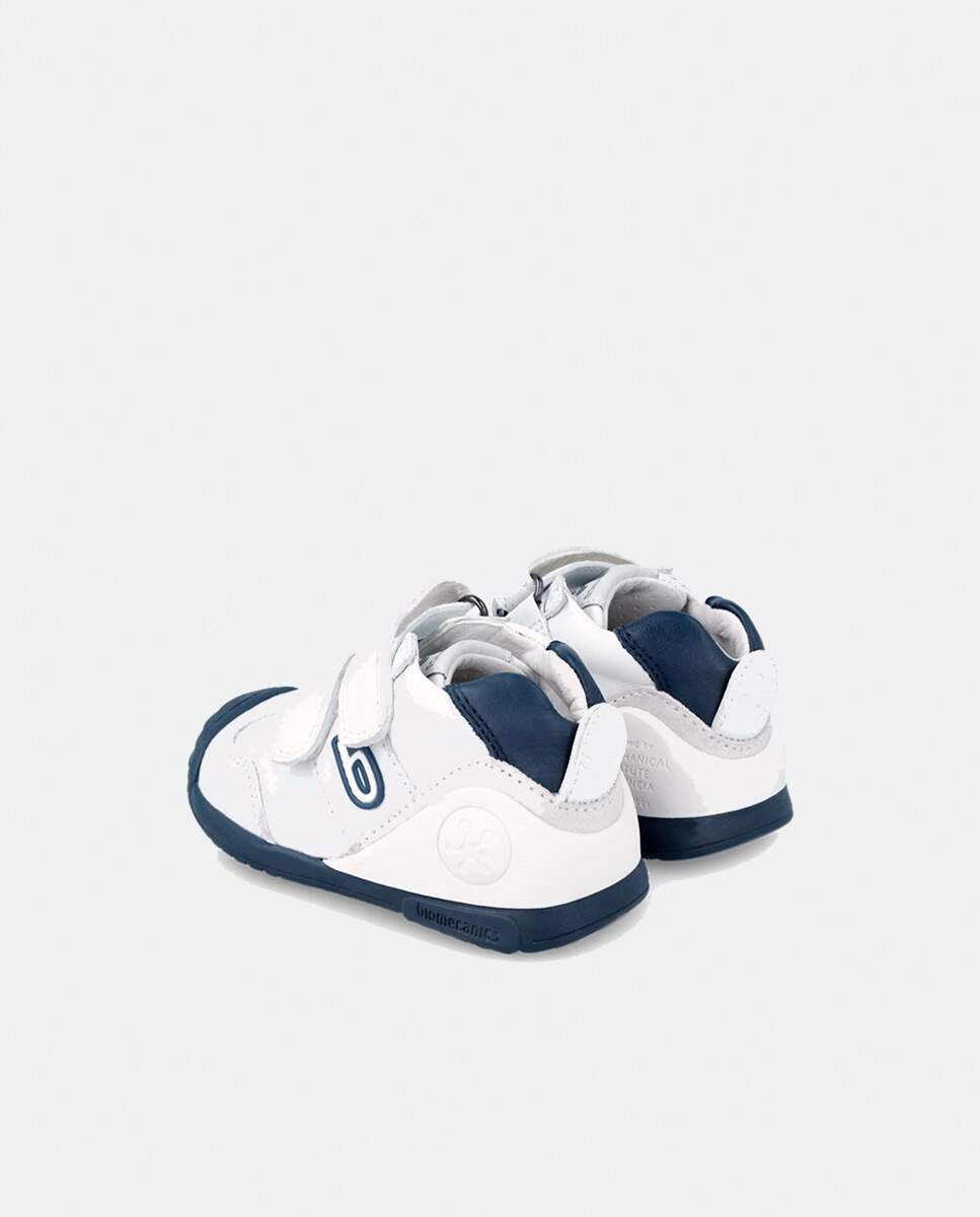 Zapatillas de bebés en piel con doble cierre adherente - Biomecanics - Azul marino Azul marino-8