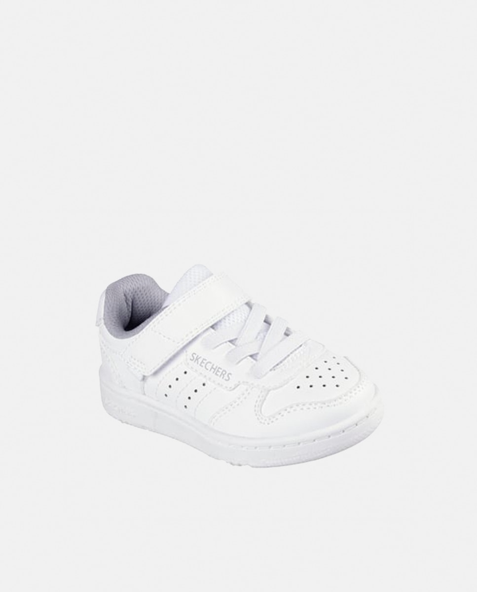 Sapatilhas em Pele com Ajuste de Velcro Branco-1