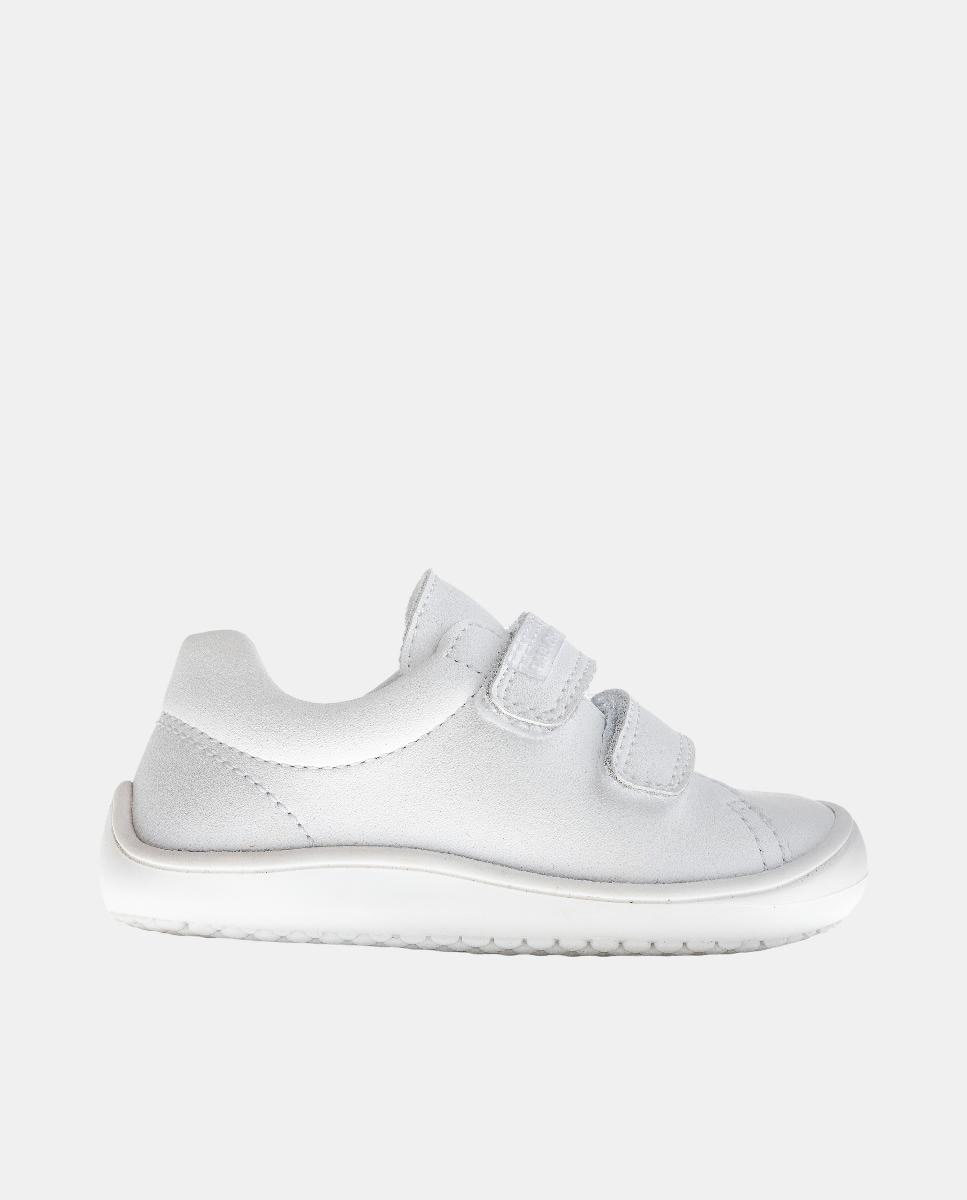 Sapatilhas Barefoot em Pele com Fecho Aderente Branco-2