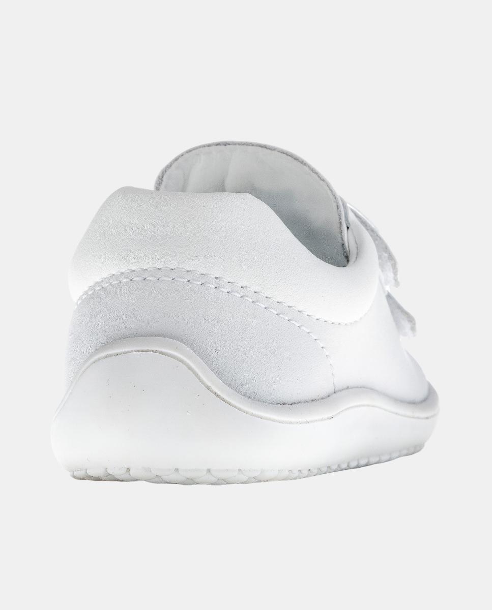 Sapatilhas Barefoot em Pele com Fecho Aderente Branco-3