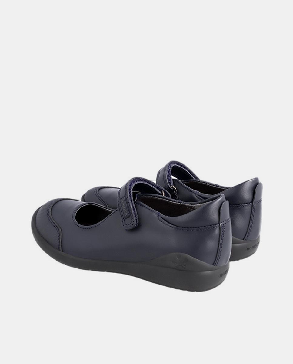 Sapatos de Presilha de Bebé de Pele com Biqueira Reforçada - Azul-Marinho Azul-marinho-3