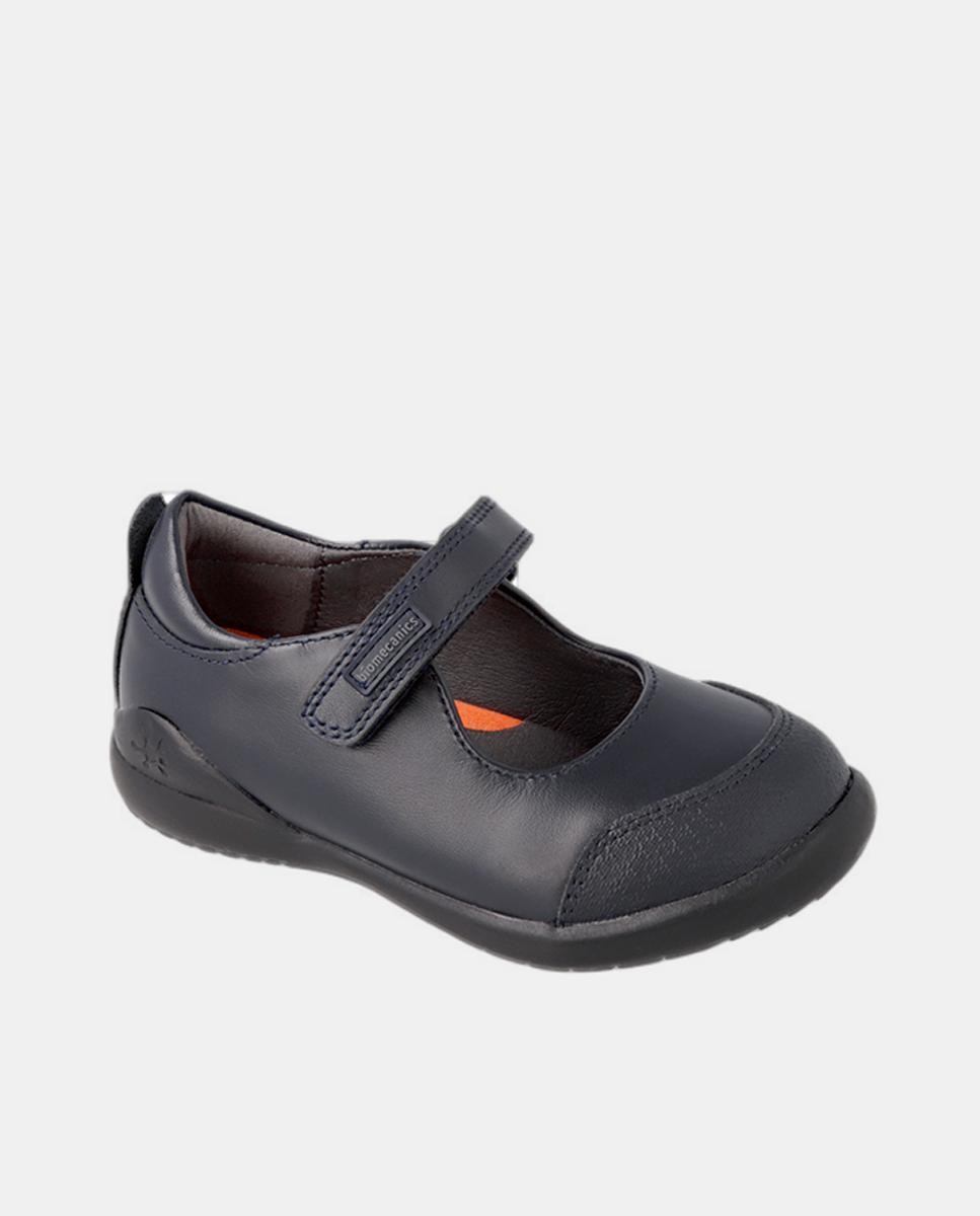 Sapatos de Presilha de Bebé de Pele com Biqueira Reforçada - Azul-Marinho Azul-marinho-4