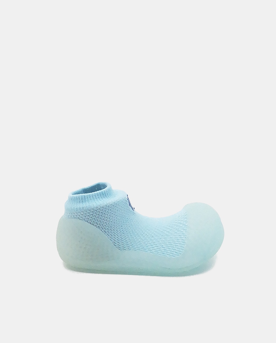 Pantufas azuis de bebé em tecido Aqua-X Attipas Azul-1