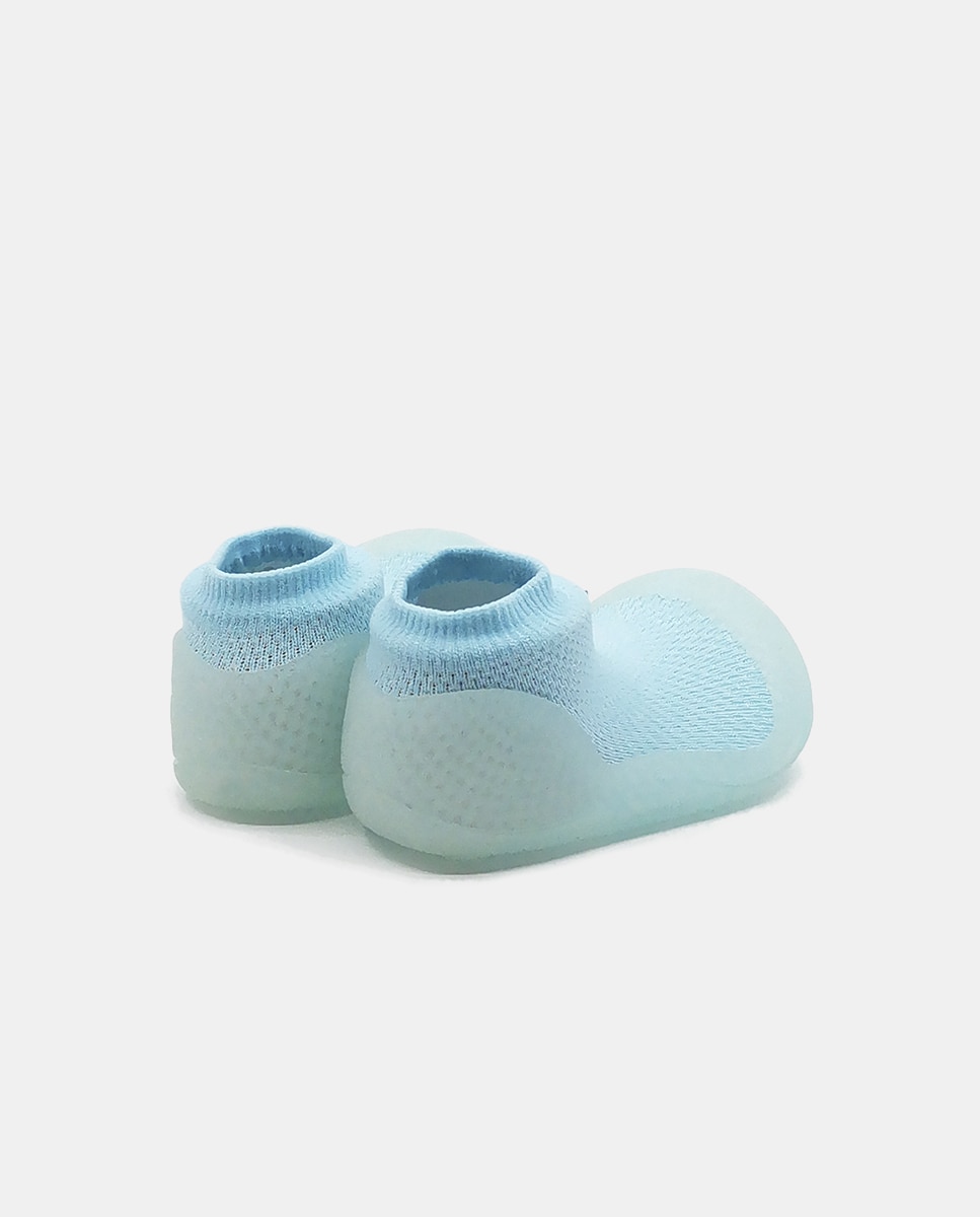 Pantufas azuis de bebé em tecido Aqua-X Attipas Azul-3