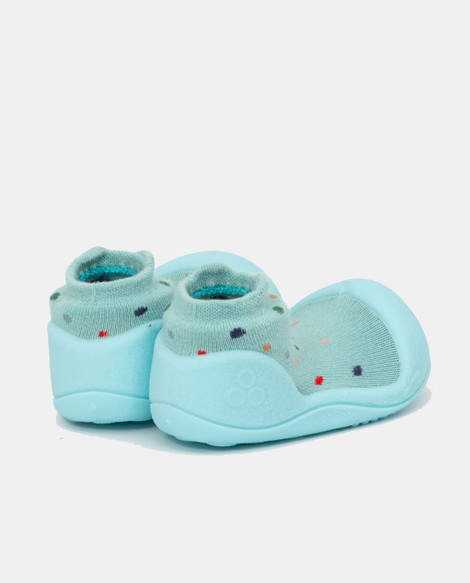 Pantufas de Bebé de Cano Baixo com Elástico no Cano Attipas Verde-4