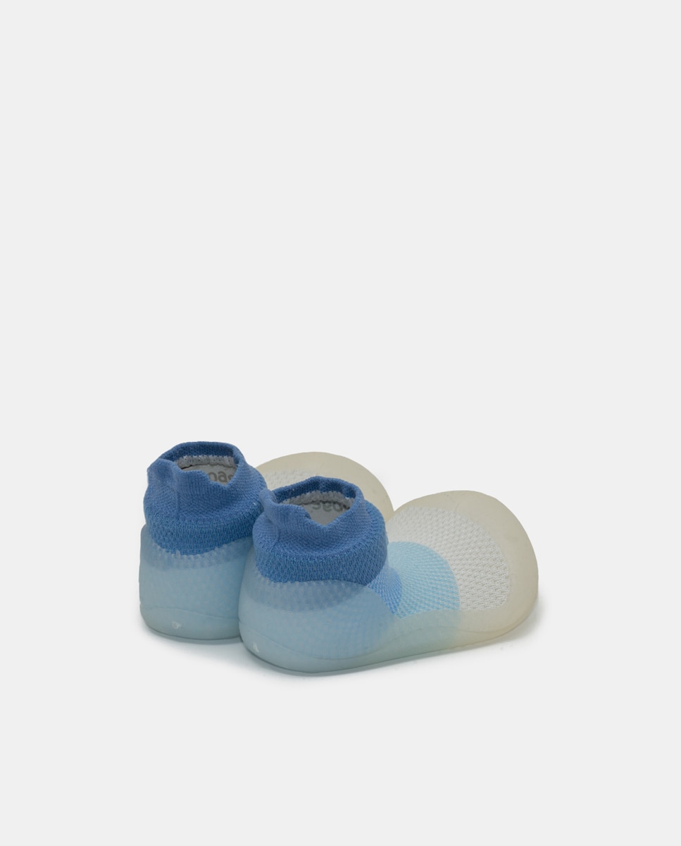 Patucos de bebés en textil rayas con bordado - Attipas - Azul Azul-3