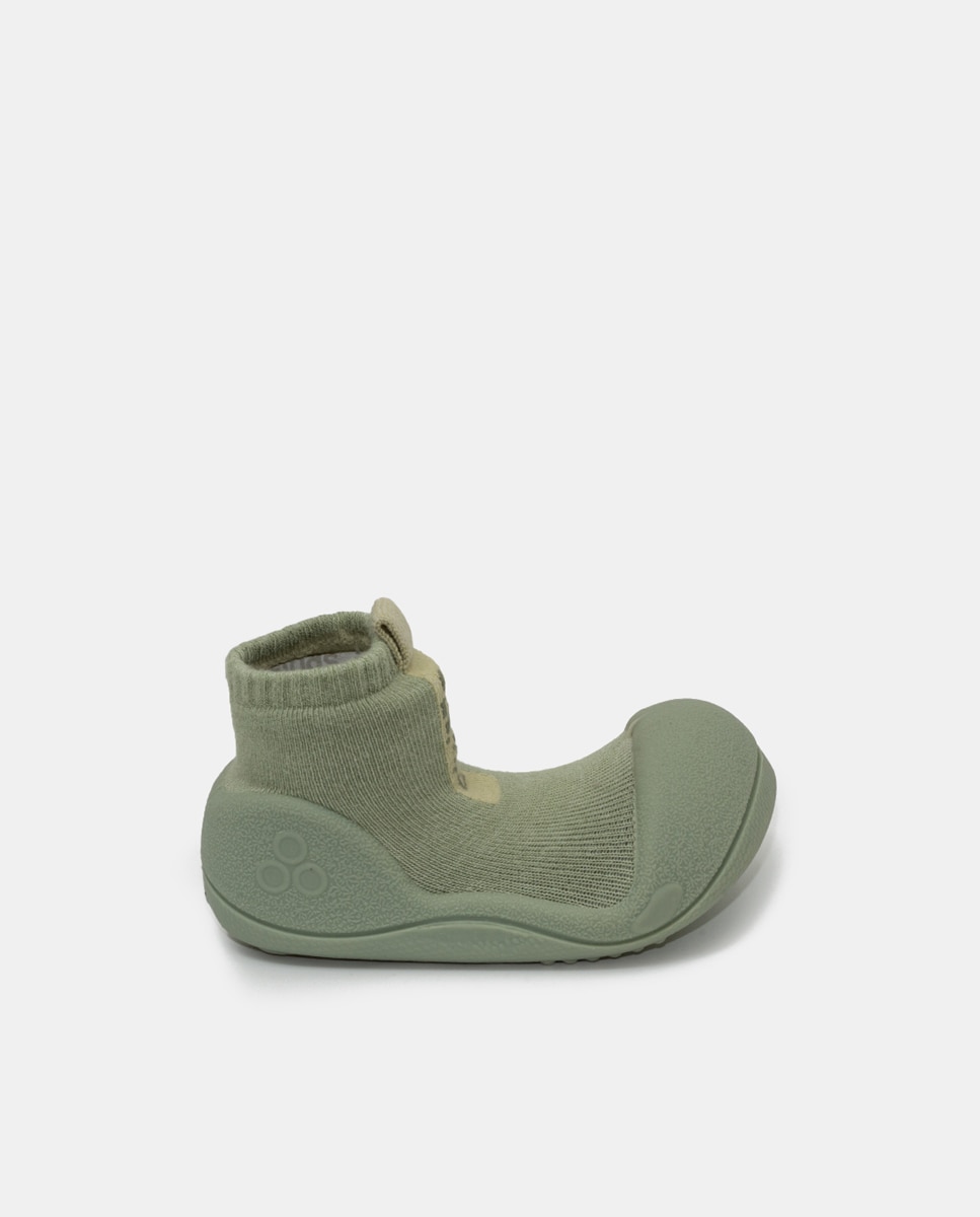 Botas de Tricot de Bebé em Têxtil com Logótipo Attipas Verde Água-1
