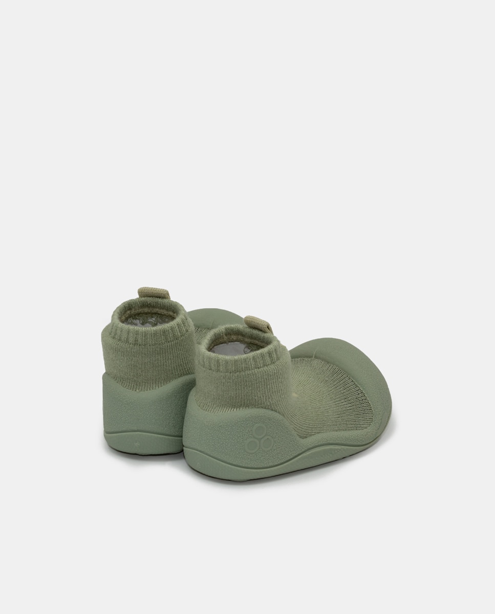 Botas de Tricot de Bebé em Têxtil com Logótipo Attipas Verde Água-3