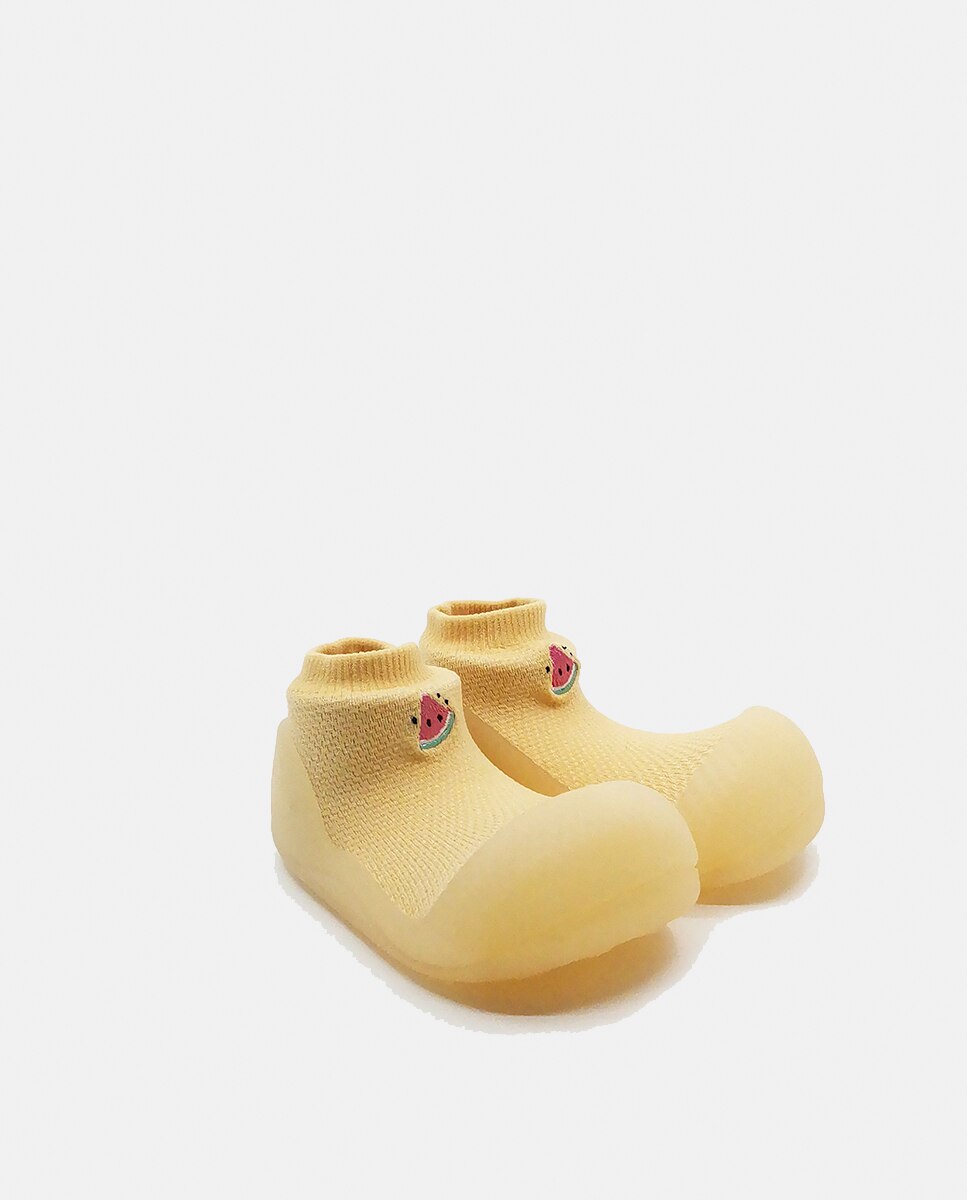 Zapatillas de casa de bebés en tejido Aqua-X azul - Attipas - Amarillo Amarillo-2