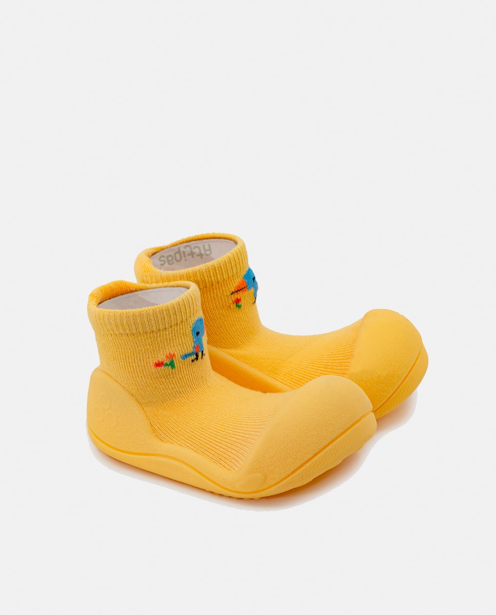 Botas de Tricot de Bebé Amarelo-2
