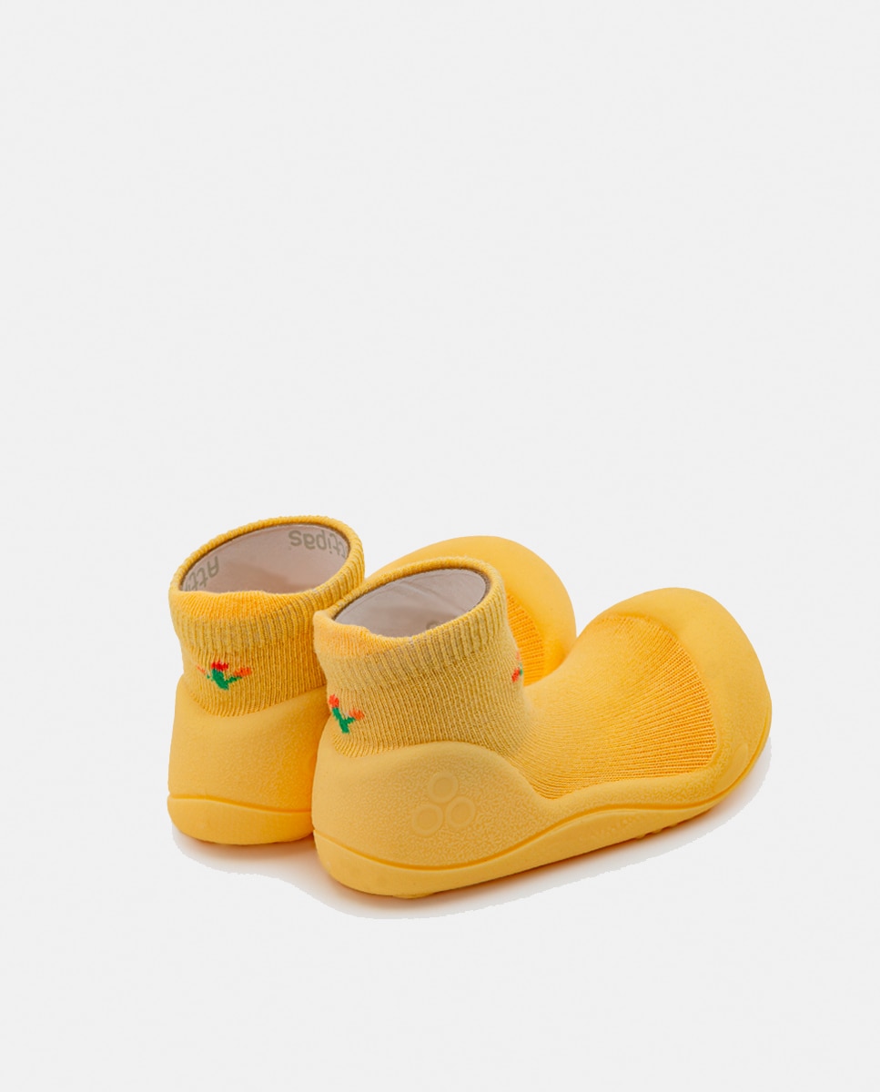 Botas de Tricot de Bebé Amarelo-3
