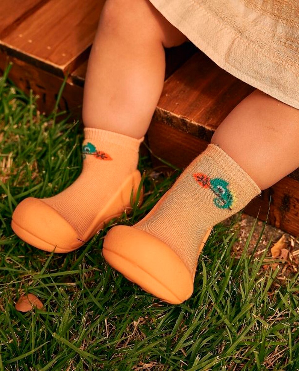 Botas de Tricot de Bebé Attipas Pêssego Natural-4