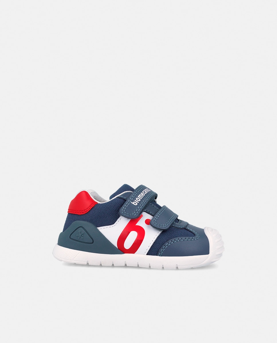 Sapatilhas em Têxtil e Pele com Velcro Duplo Biomecanics Azul-1
