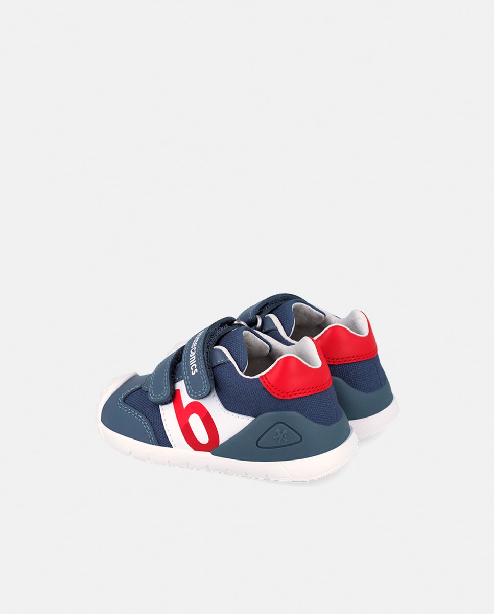 Sapatilhas em Têxtil e Pele com Velcro Duplo Biomecanics Azul-3