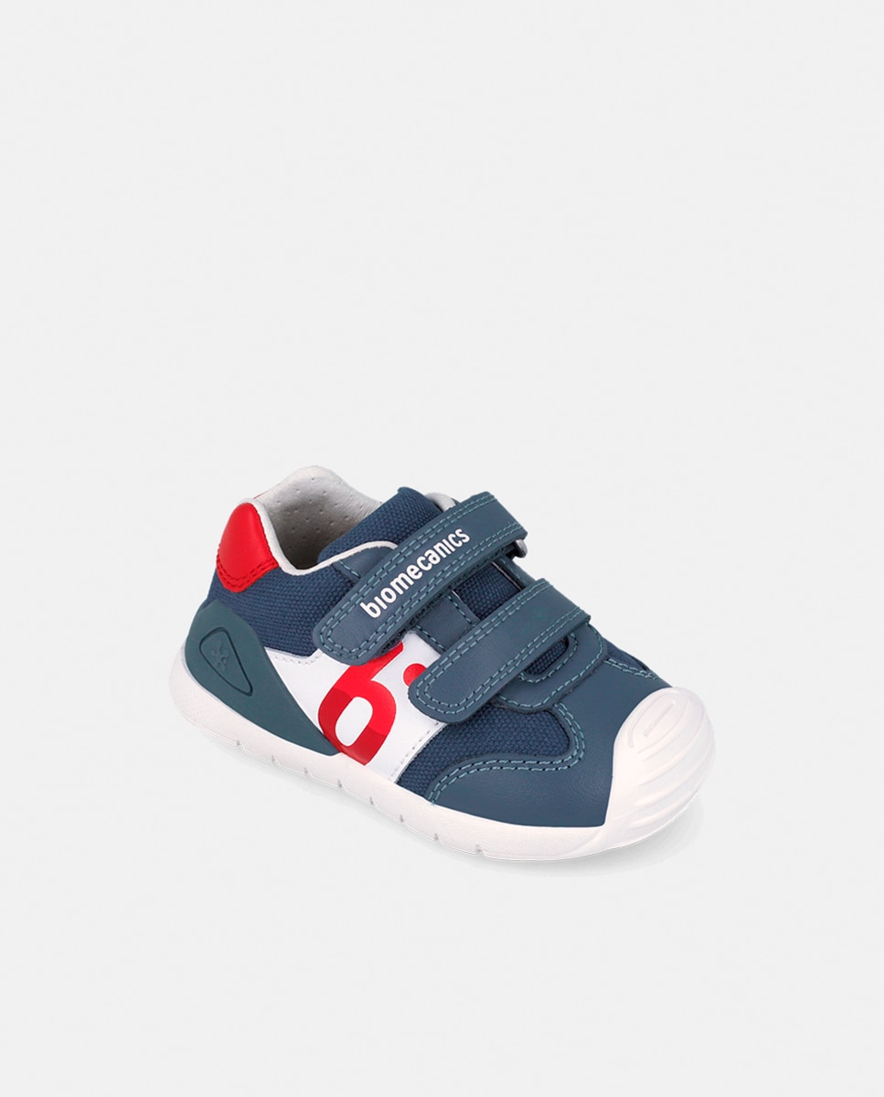 Sapatilhas em Têxtil e Pele com Velcro Duplo Biomecanics Azul-4