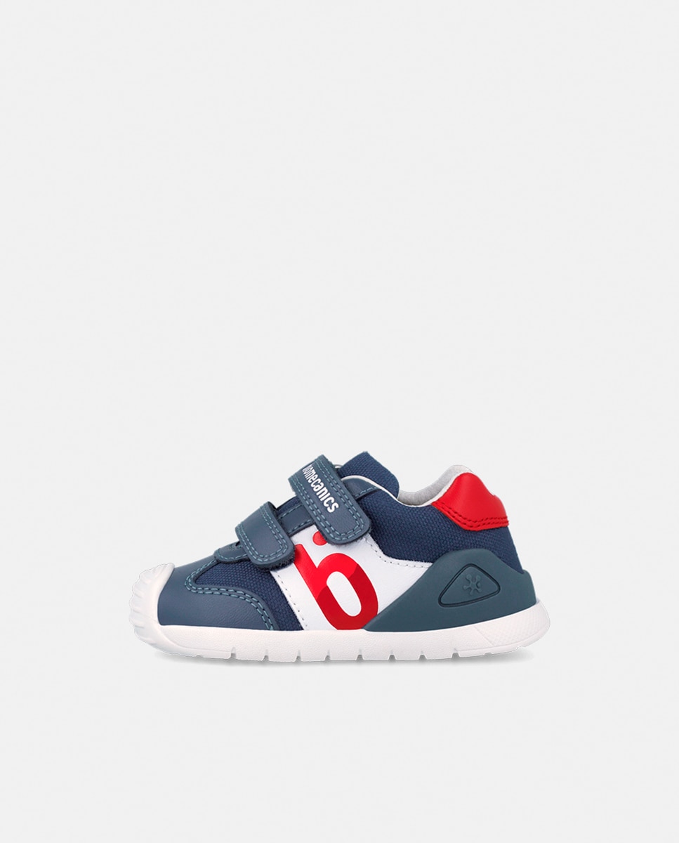 Sapatilhas em Têxtil e Pele com Velcro Duplo Biomecanics Azul-5