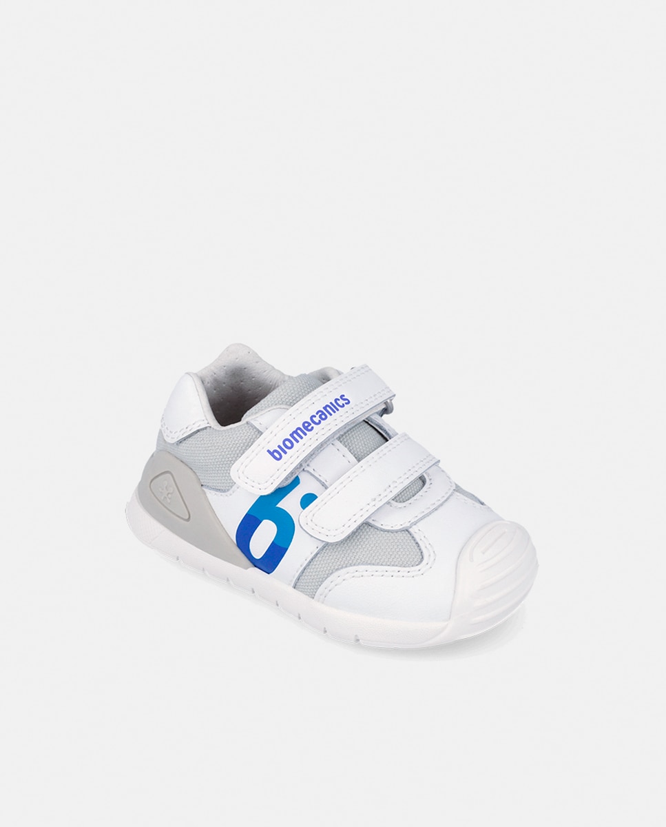 Sapatilhas em Têxtil com Velcro Duplo Biomecanics Branco-4