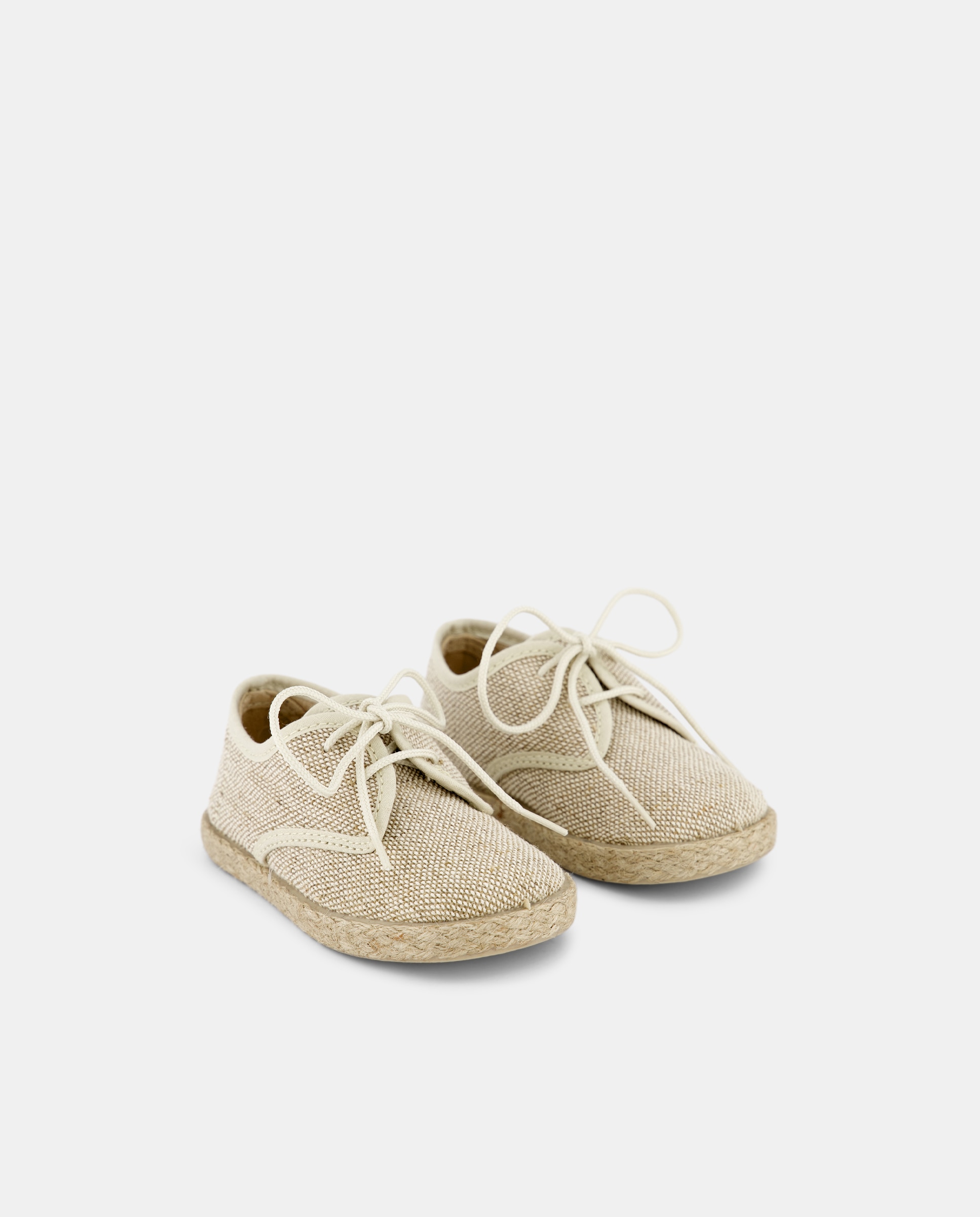 Zapatos de bebé niño en lino con yute - Chuches - Beige Beige-2