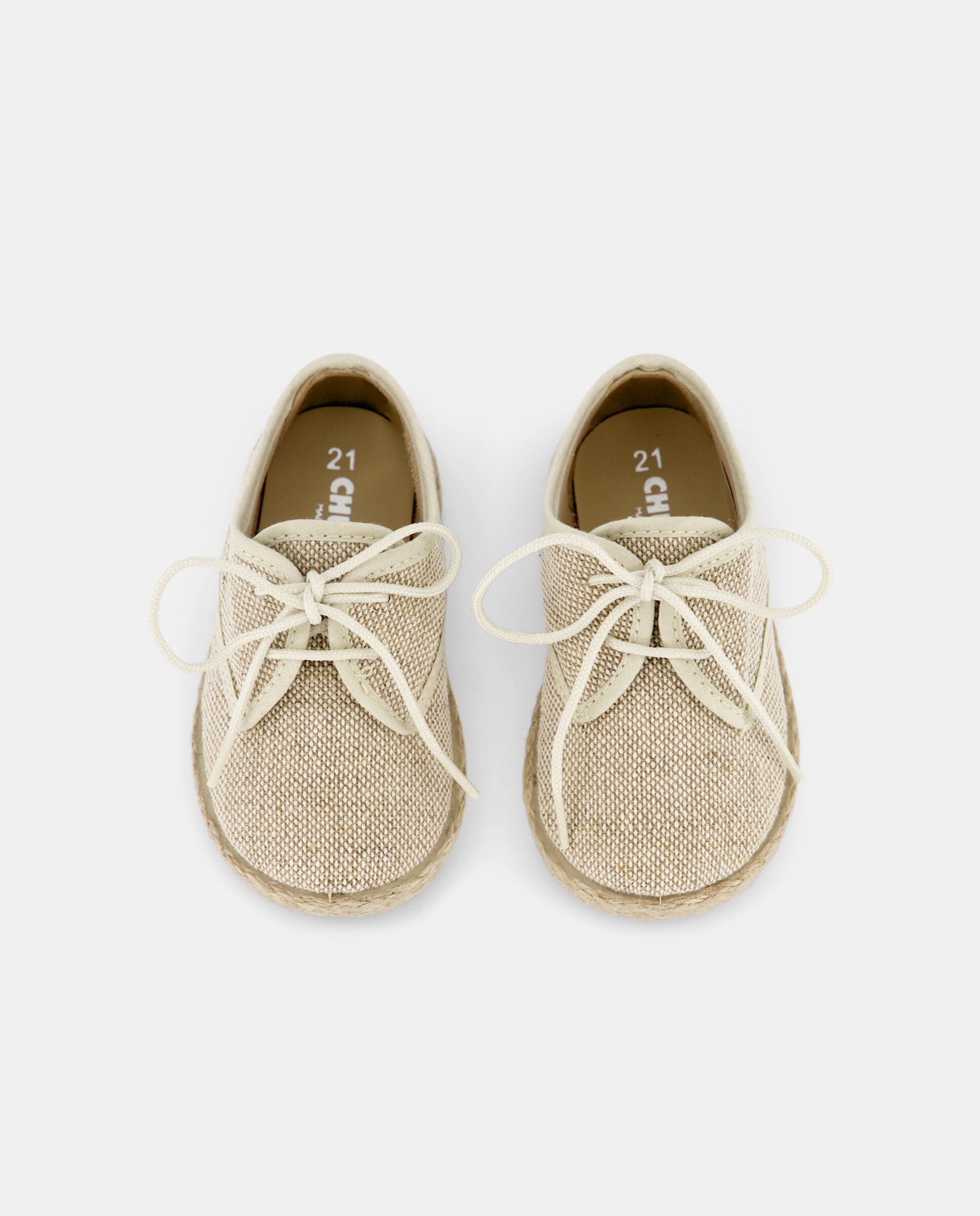 Zapatos de bebé niño en lino con yute - Chuches - Beige Beige-4