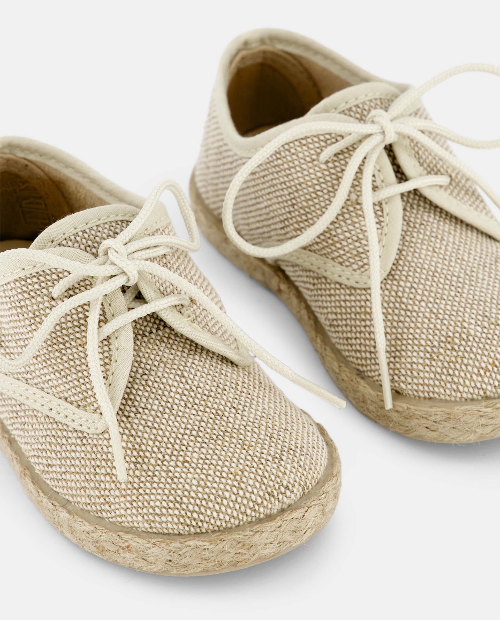 Zapatos de bebé niño en lino con yute - Chuches - Beige Beige-5