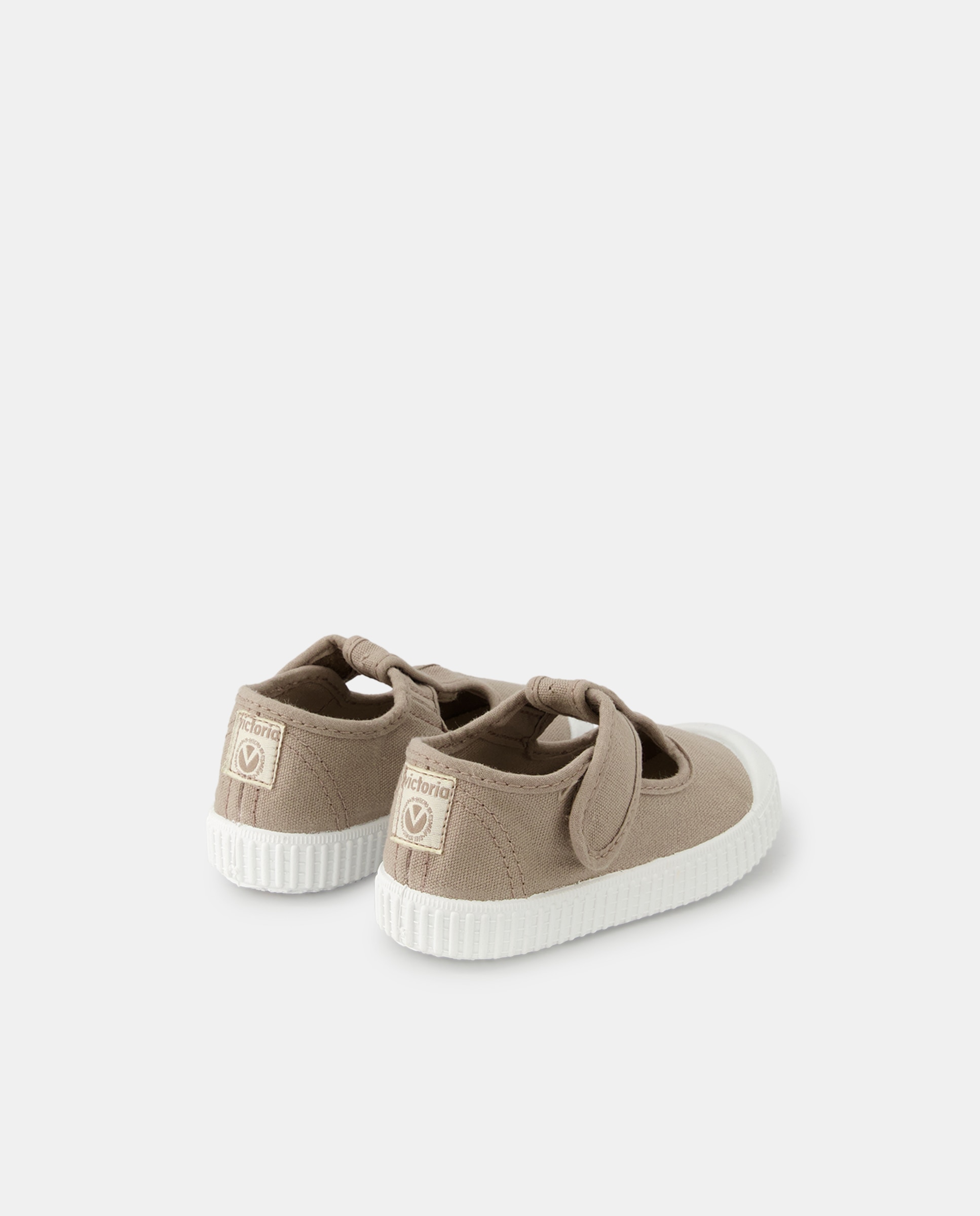 Sapatos de Presilha de Bebé com Biqueira Reforçada, Fecho Aderente e em Lona - Taupe Victoria Taupe-3