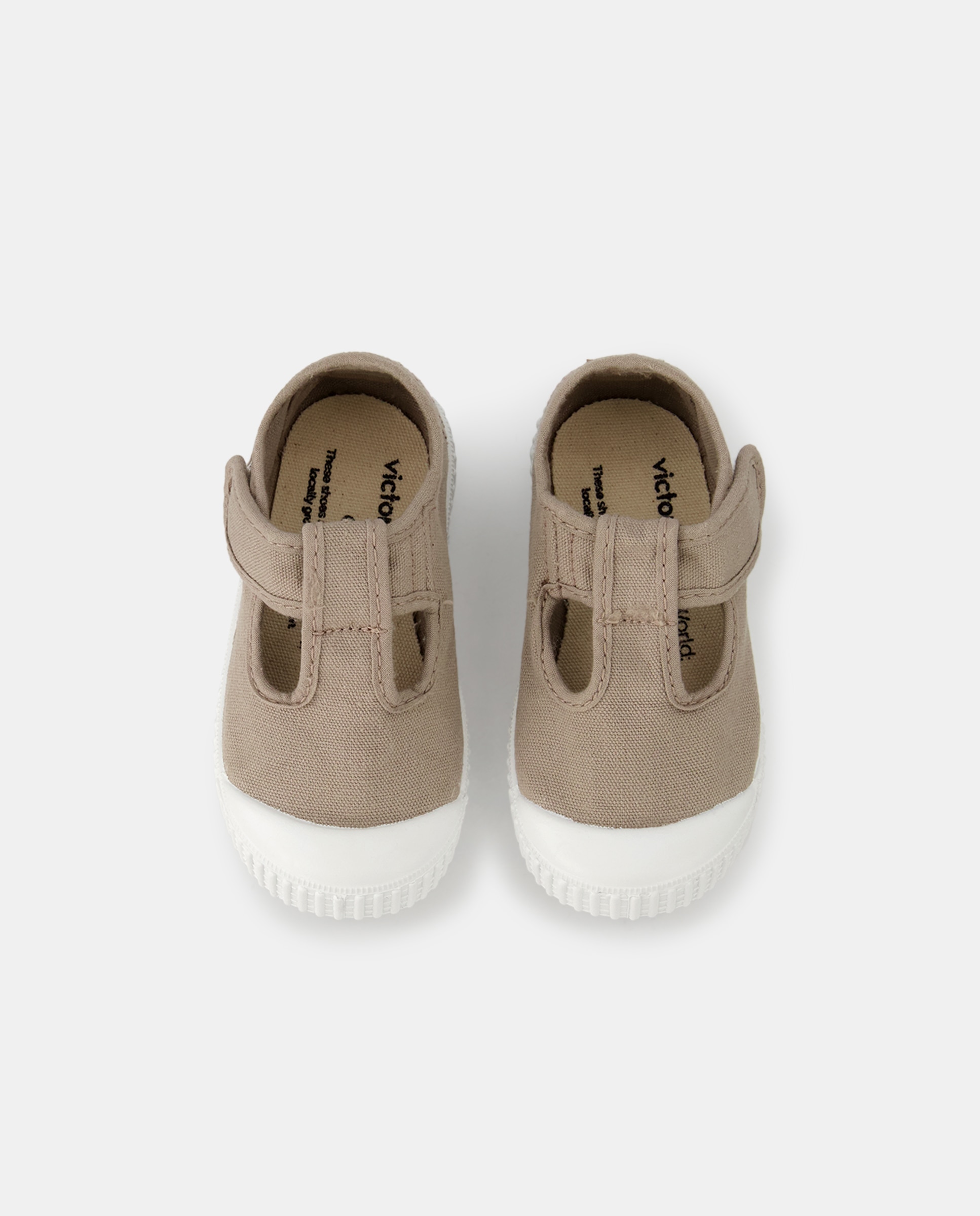 Sapatos de Presilha de Bebé com Biqueira Reforçada, Fecho Aderente e em Lona - Taupe Victoria Taupe-4