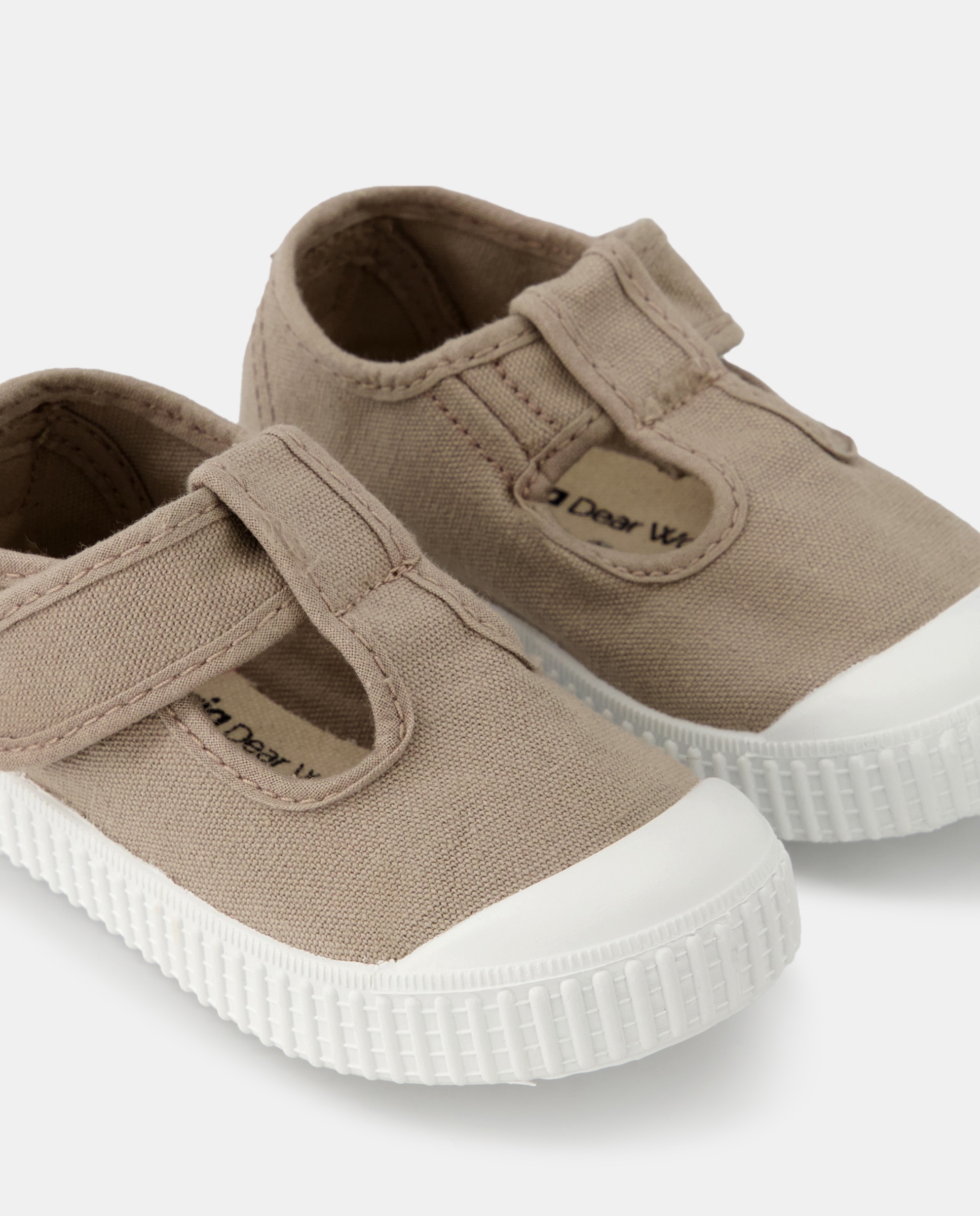 Sapatos de Presilha de Bebé com Biqueira Reforçada, Fecho Aderente e em Lona - Taupe Victoria Taupe-5