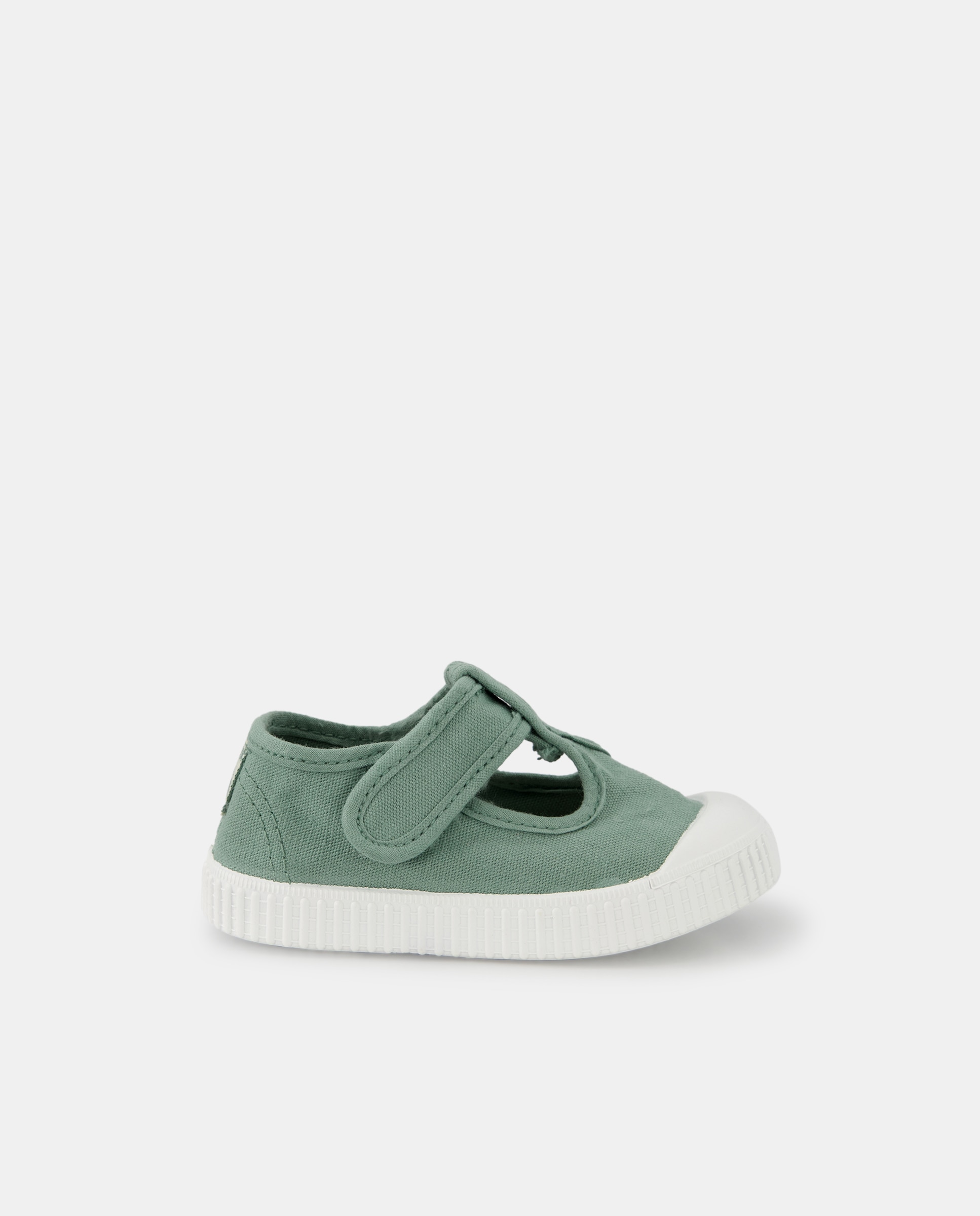 Imagem 0 de Sapatos de Presilha de Bebé com Biqueira Reforçada, Fecho Aderente e em Lona - Verde