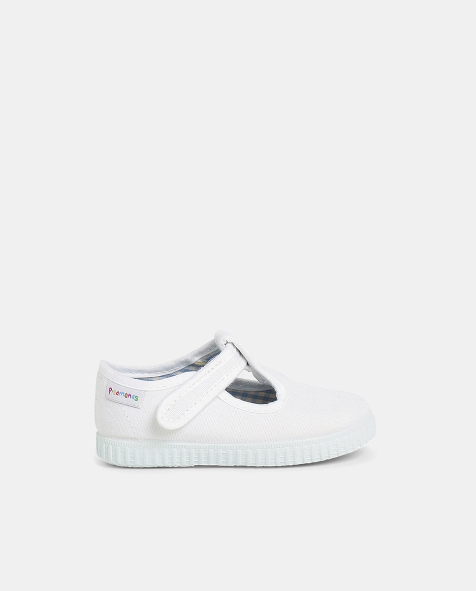 Pisamonas - Pepitos Niños cinta adhesiva tipo zapatilla en blanco.