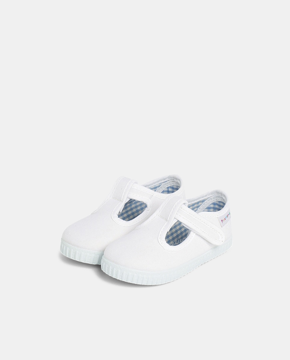 Sapatos de Criança com Tira Adesiva Tipo Sapatilhas em Branco Branco-2