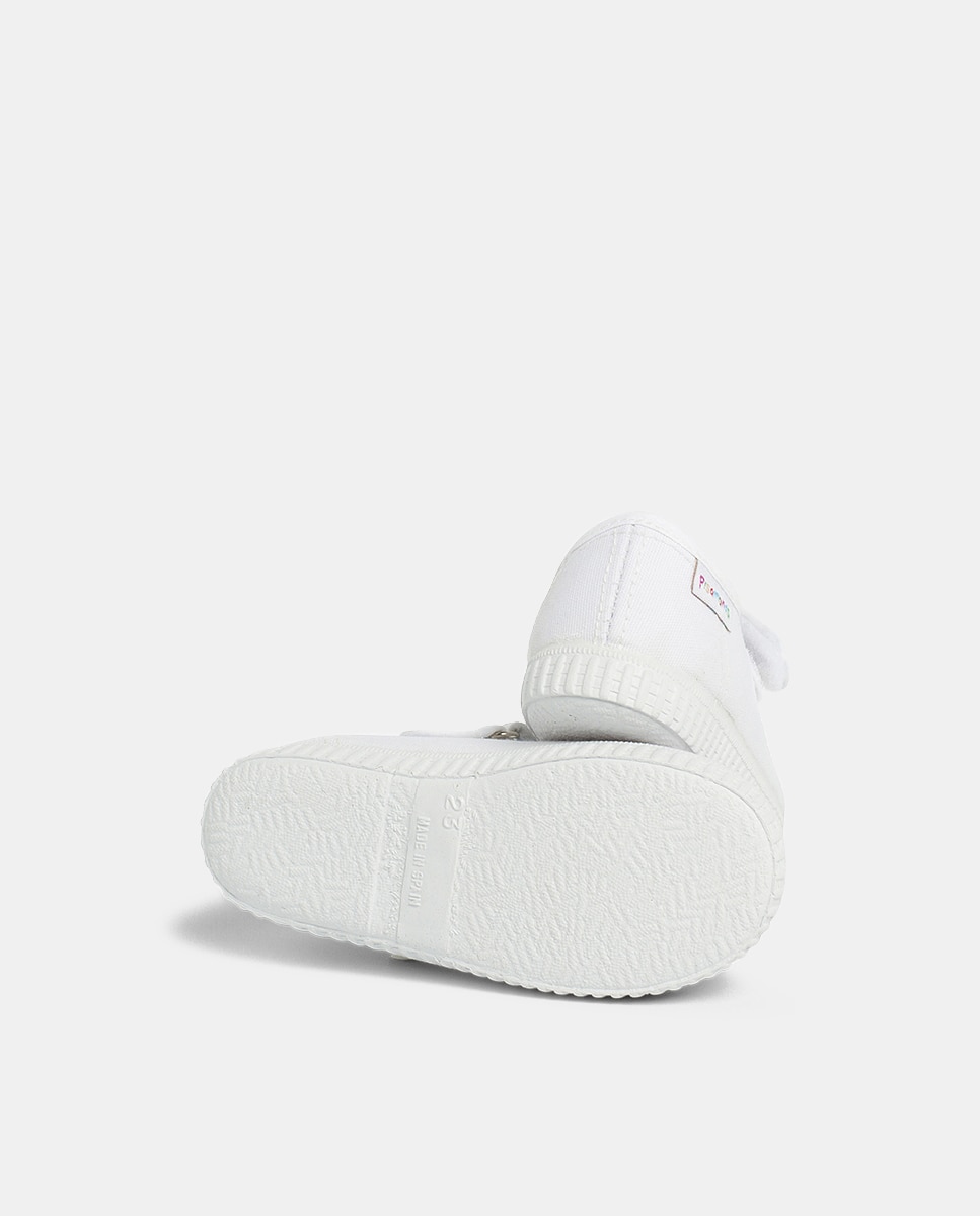 Sapatos de Criança com Tira Adesiva Tipo Sapatilhas em Branco Branco-3