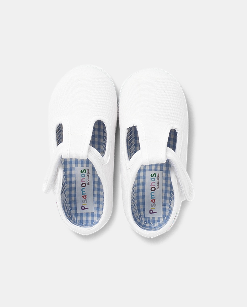 Sapatos de Criança com Tira Adesiva Tipo Sapatilhas em Branco Branco-4