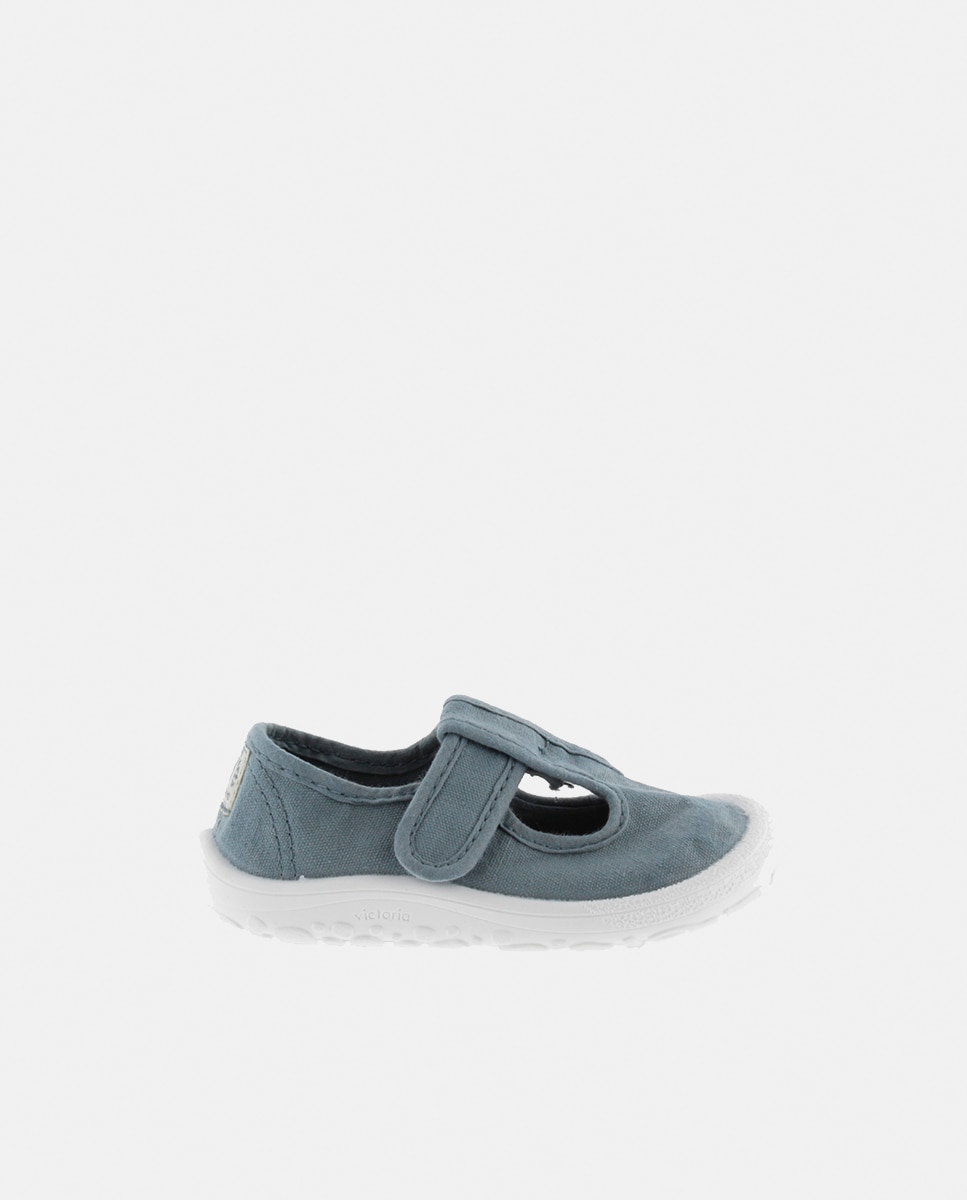 Imagen 1 de Sandalias de niños barefoot de lona DREC con cierre adherente - Victoria - Azul Azul