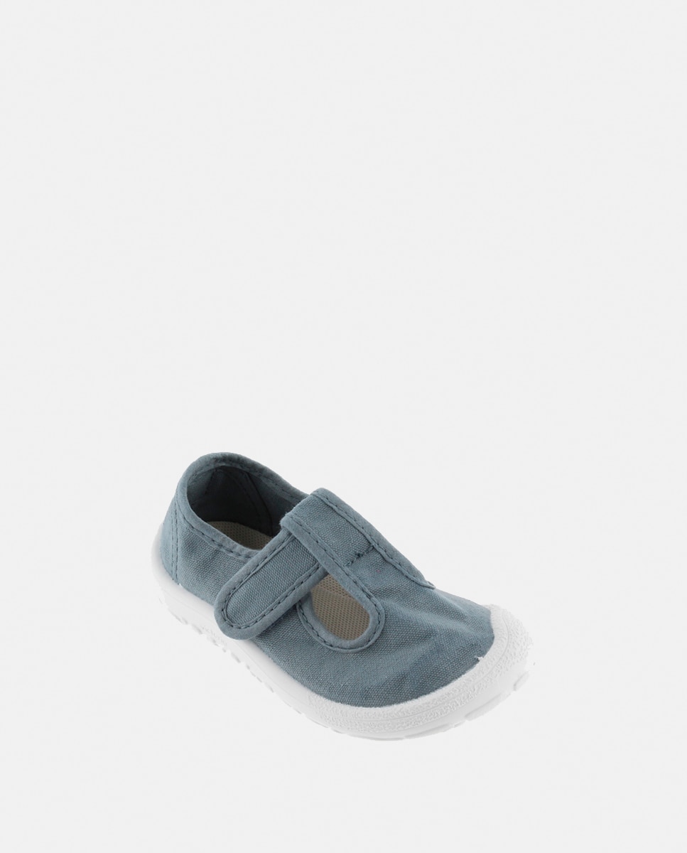 Imagen 2 de Sandalias de niños barefoot de lona DREC con cierre adherente - Victoria - Azul Azul