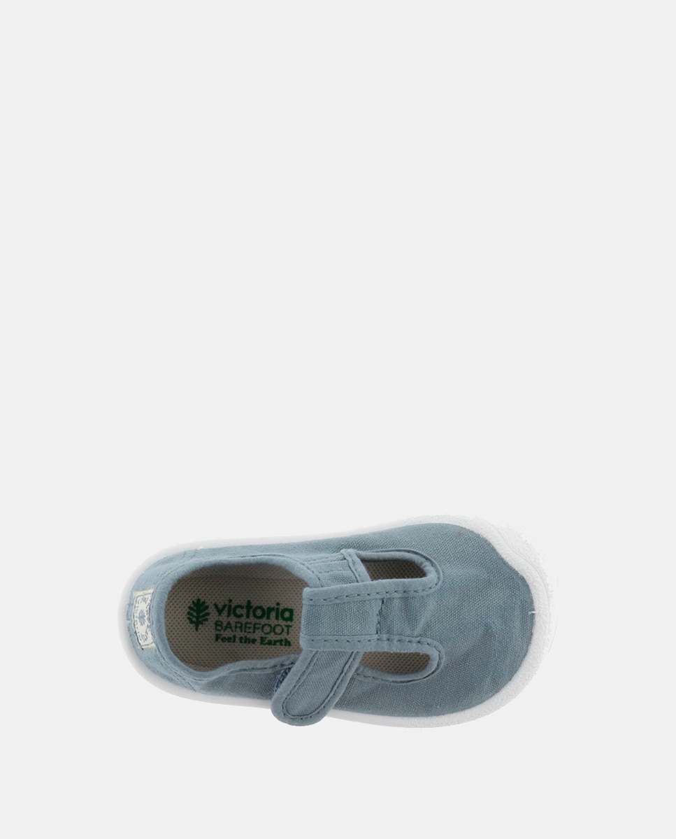 Imagen 4 de Sandalias de niños barefoot de lona DREC con cierre adherente - Victoria - Azul Azul