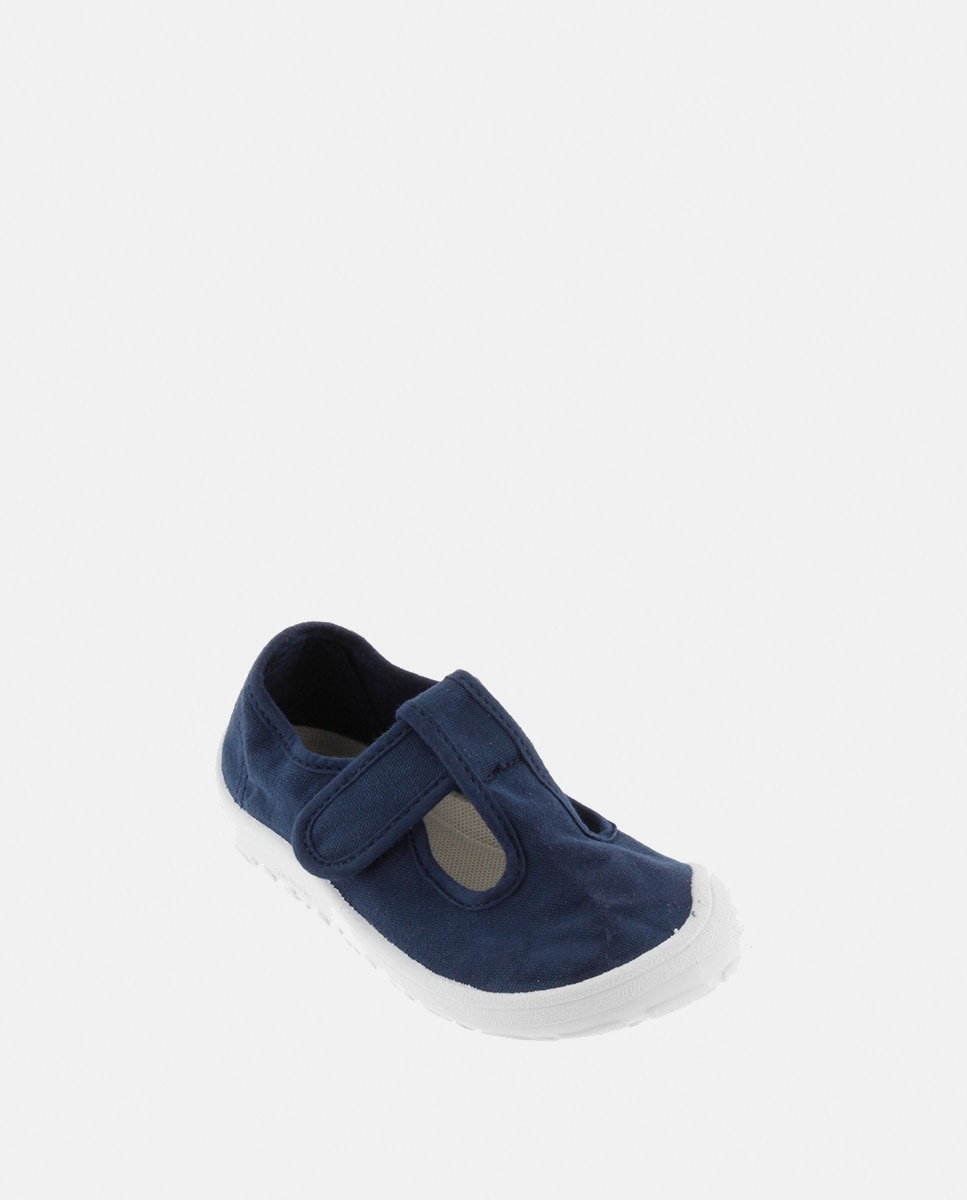 Sandálias de Criança Barefoot de Lona DREC com Fecho Aderente Victoria Azul-marinho-2