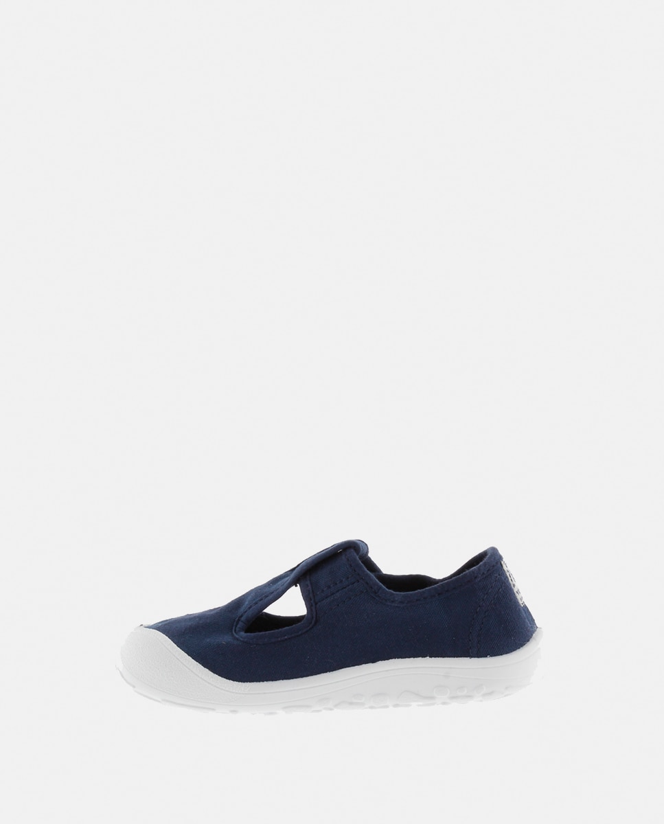 Sandálias de Criança Barefoot de Lona DREC com Fecho Aderente Victoria Azul-marinho-3