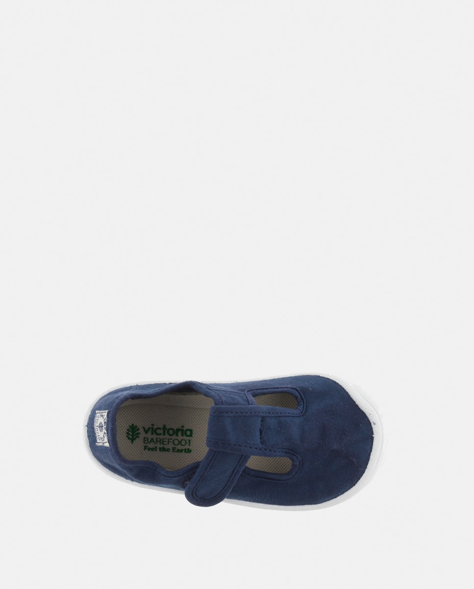 Sandálias de Criança Barefoot de Lona DREC com Fecho Aderente Victoria Azul-marinho-4