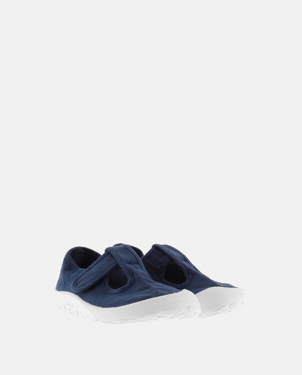 Sandálias de Criança Barefoot de Lona DREC com Fecho Aderente Victoria Azul-marinho-5