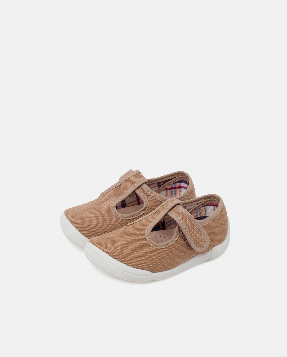 Sapatos de Presilha Tipo Barefoot com Tira Aderente - Azul-Escuro Pisamonas Taupe-3